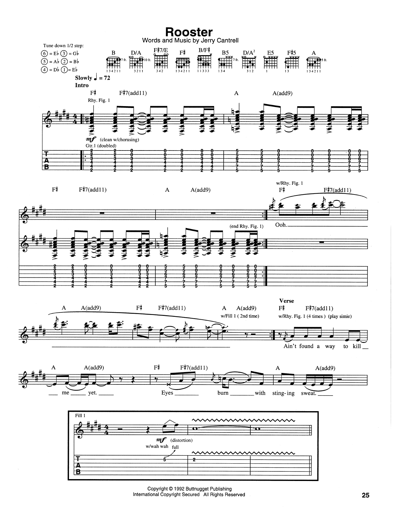 Rooster (Guitar Tab) von Alice In Chains