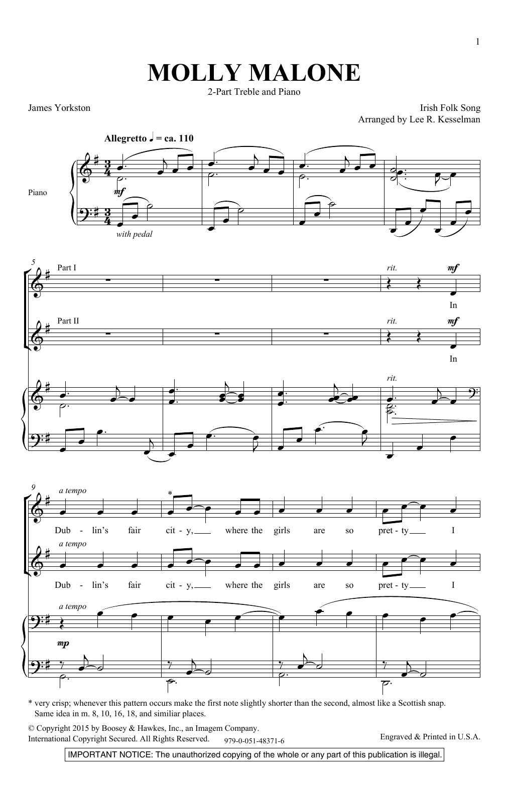 Molly Malone (2-Part Choir) von Lee Kesselman
