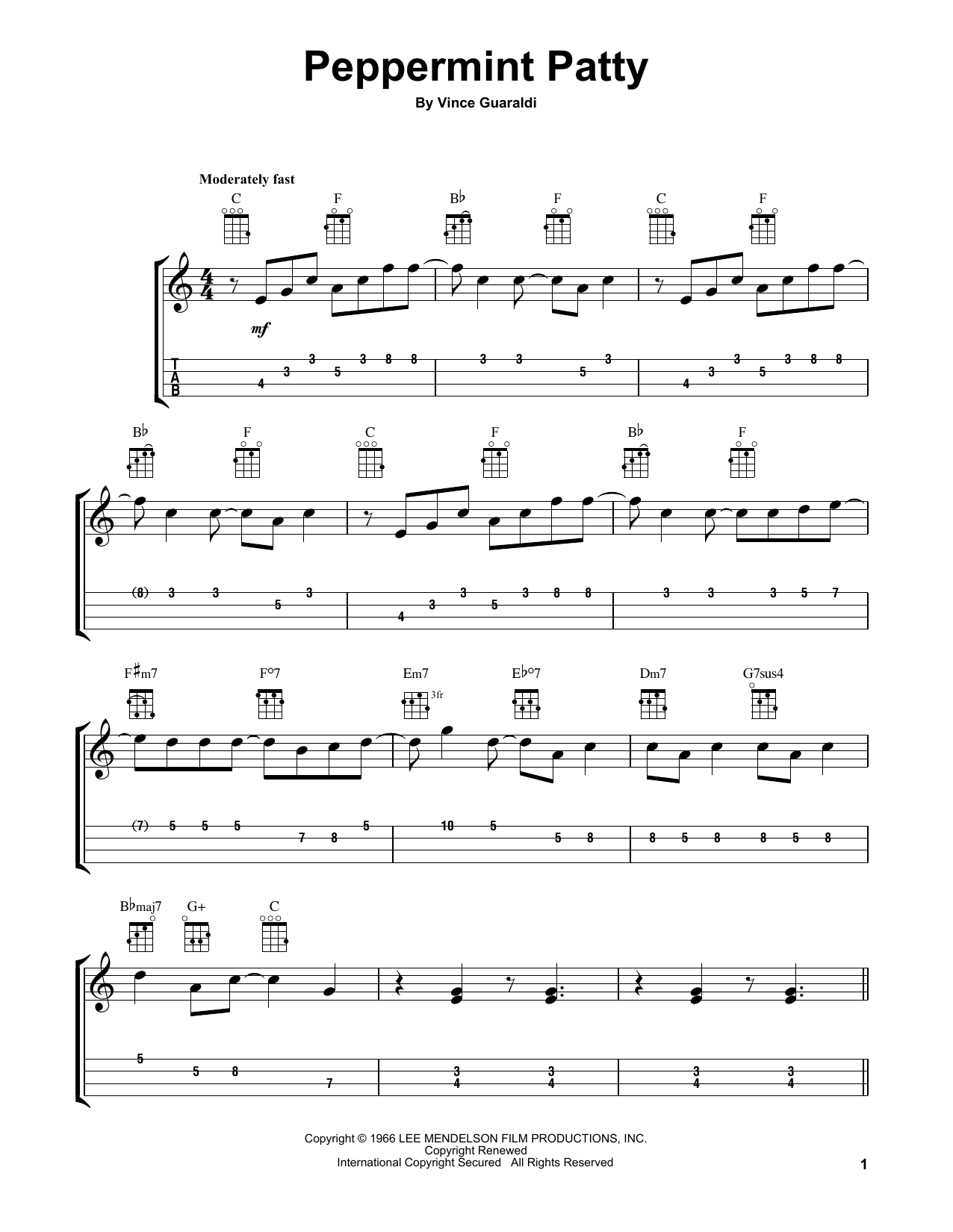 Peppermint Patty (Ukulele) von Vince Guaraldi