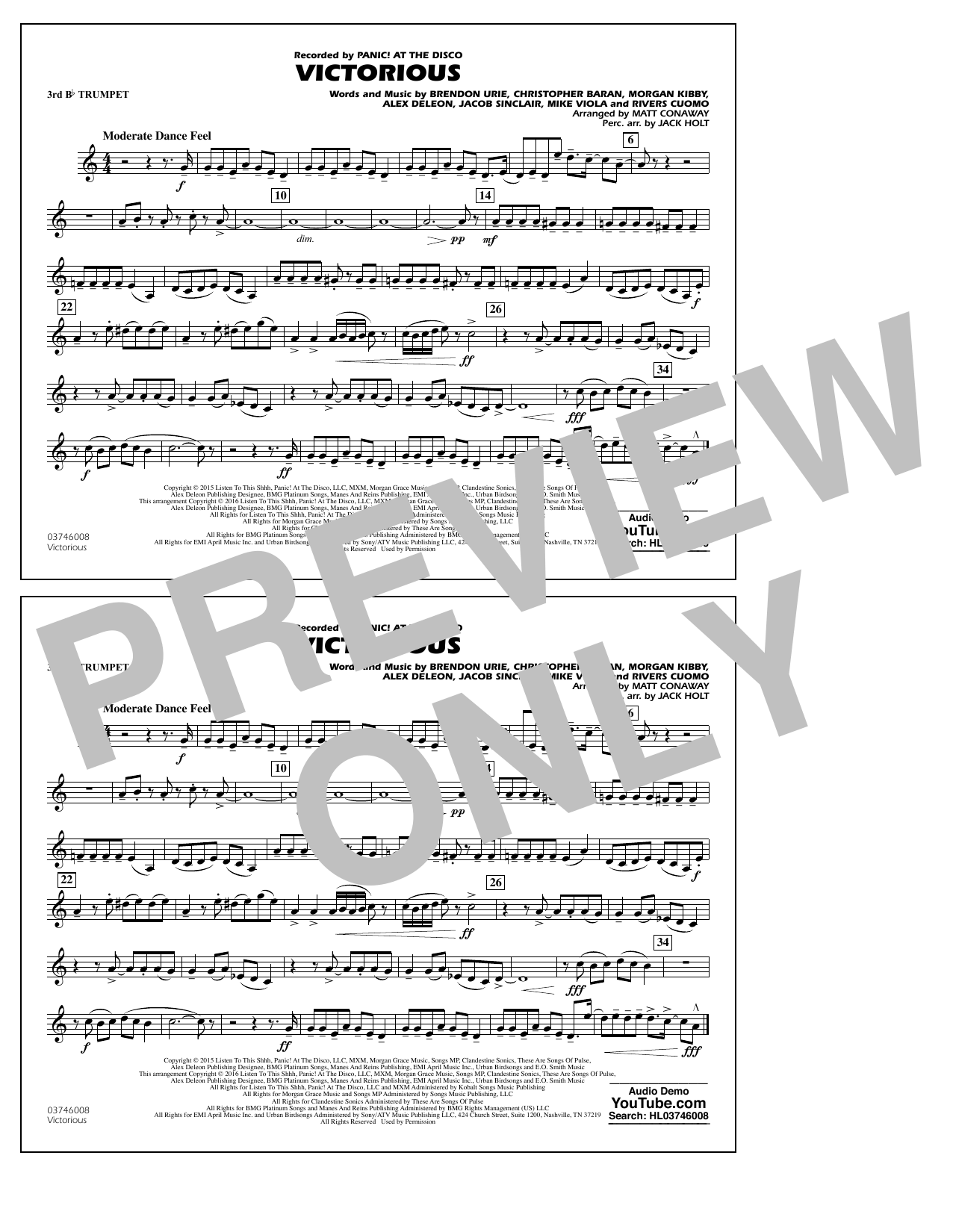 Victorious - 3rd Bb Trumpet (Marching Band) von Matt Conaway