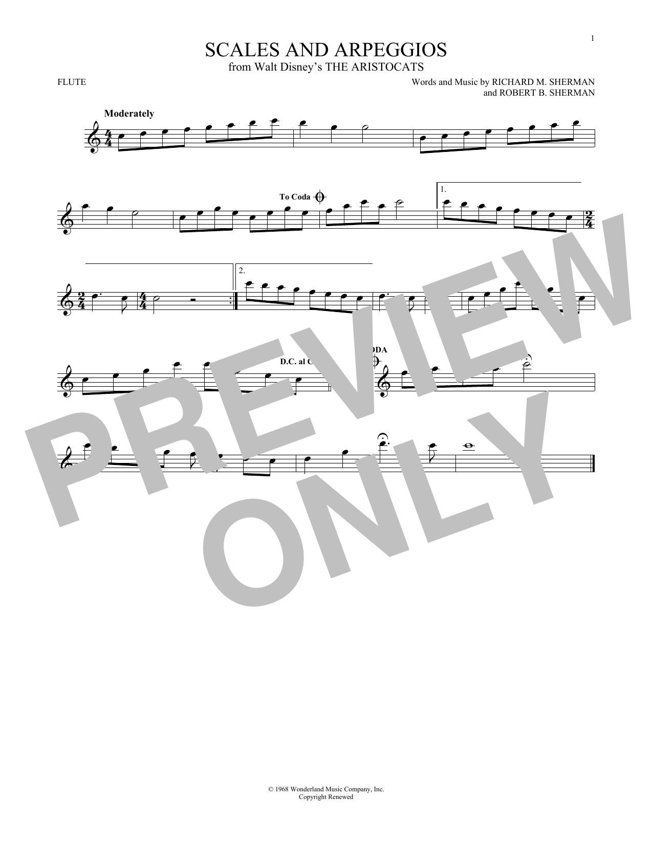 Scales And Arpeggios (Flute Solo) von Richard & Robert Sherman