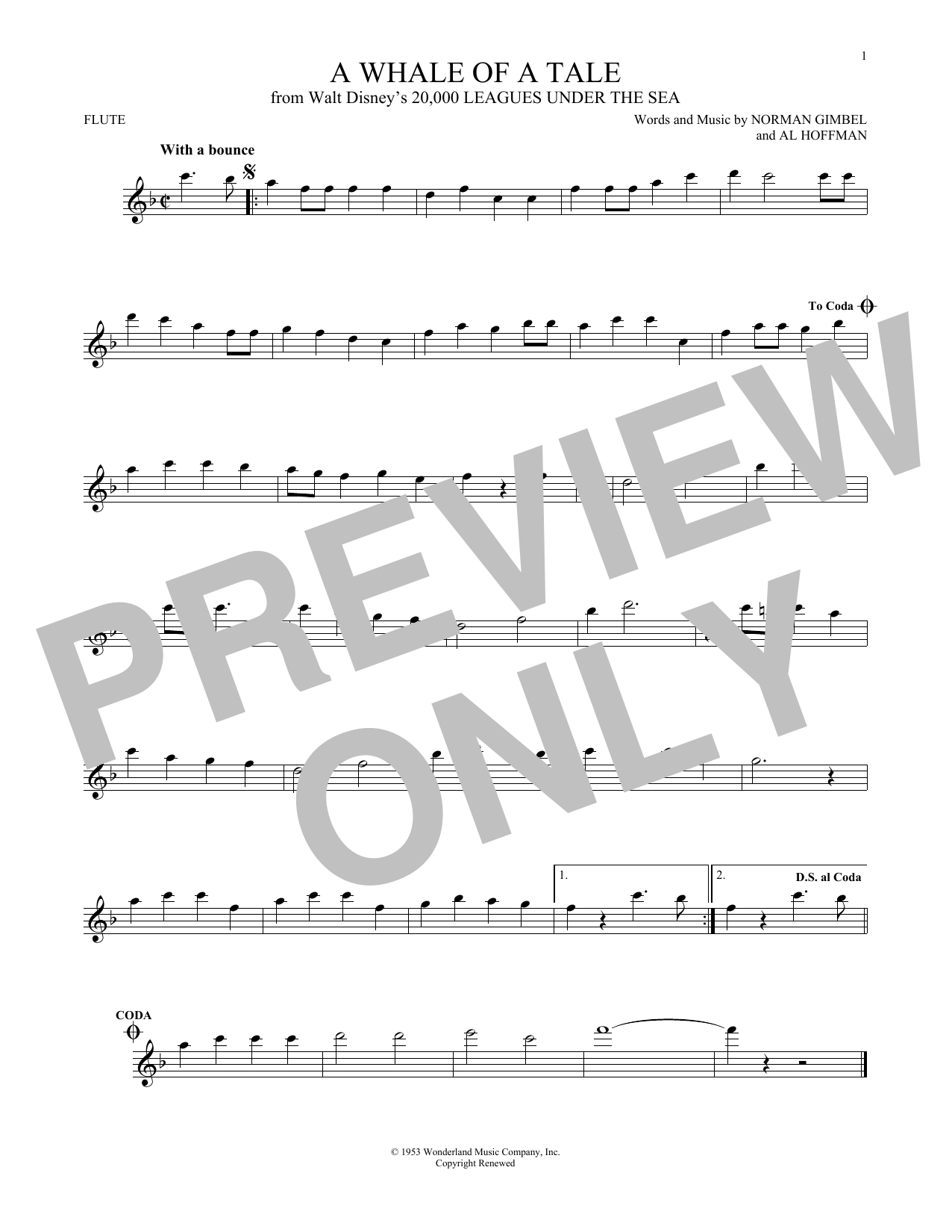 A Whale Of A Tale (from 20,000 Leagues Under The Sea) (Flute Solo) von Kirk Douglas