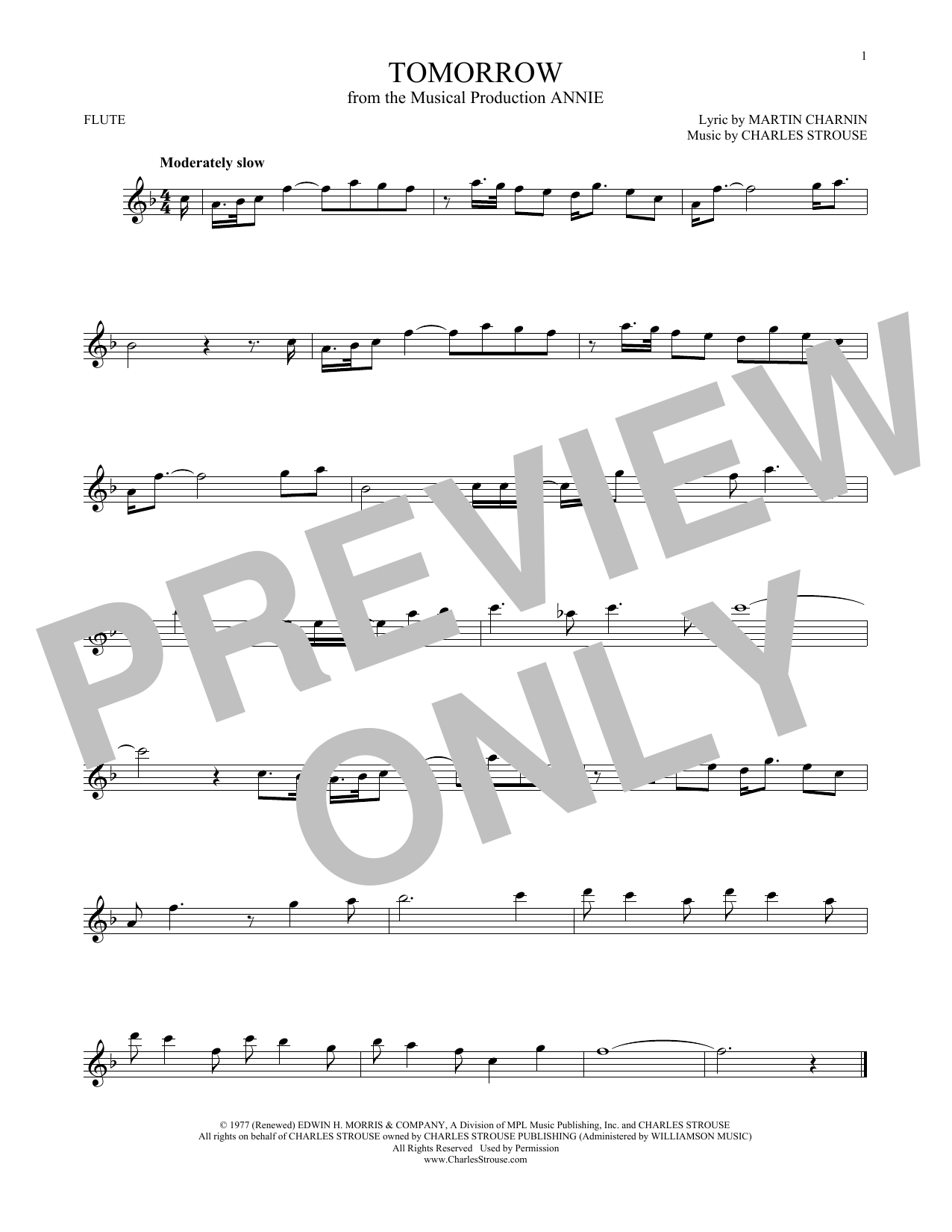 Tomorrow (Flute Solo) von Charles Strouse