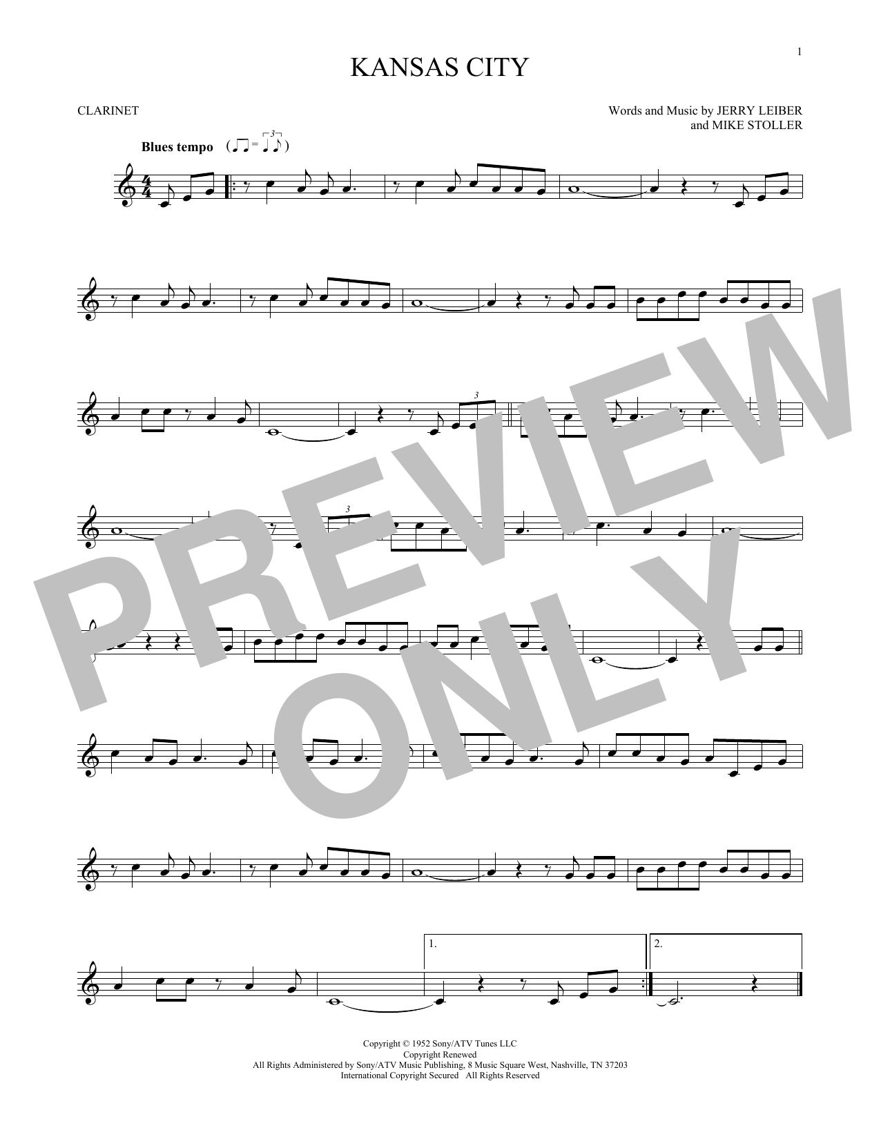 Kansas City (Clarinet Solo) von Jerry Lieber & Mike Stoller