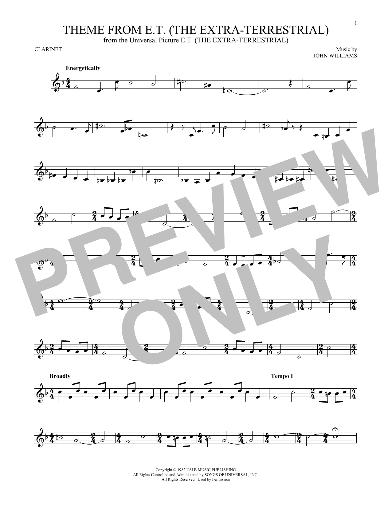 Theme From E.T. (The Extra-Terrestrial) (Clarinet Solo) von John Williams