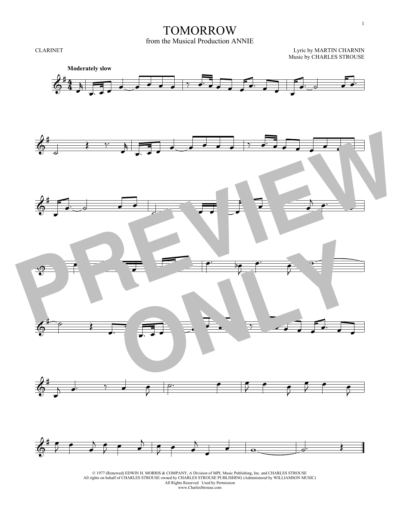 Tomorrow (Clarinet Solo) von Charles Strouse