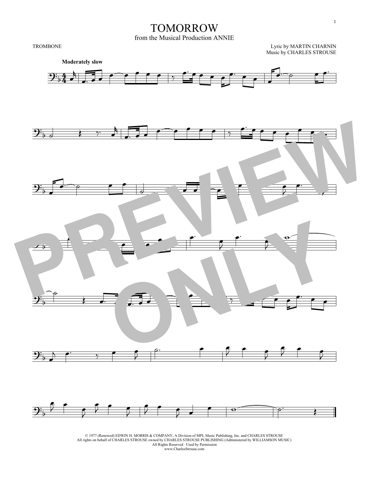 Tomorrow (Trombone Solo) von Charles Strouse