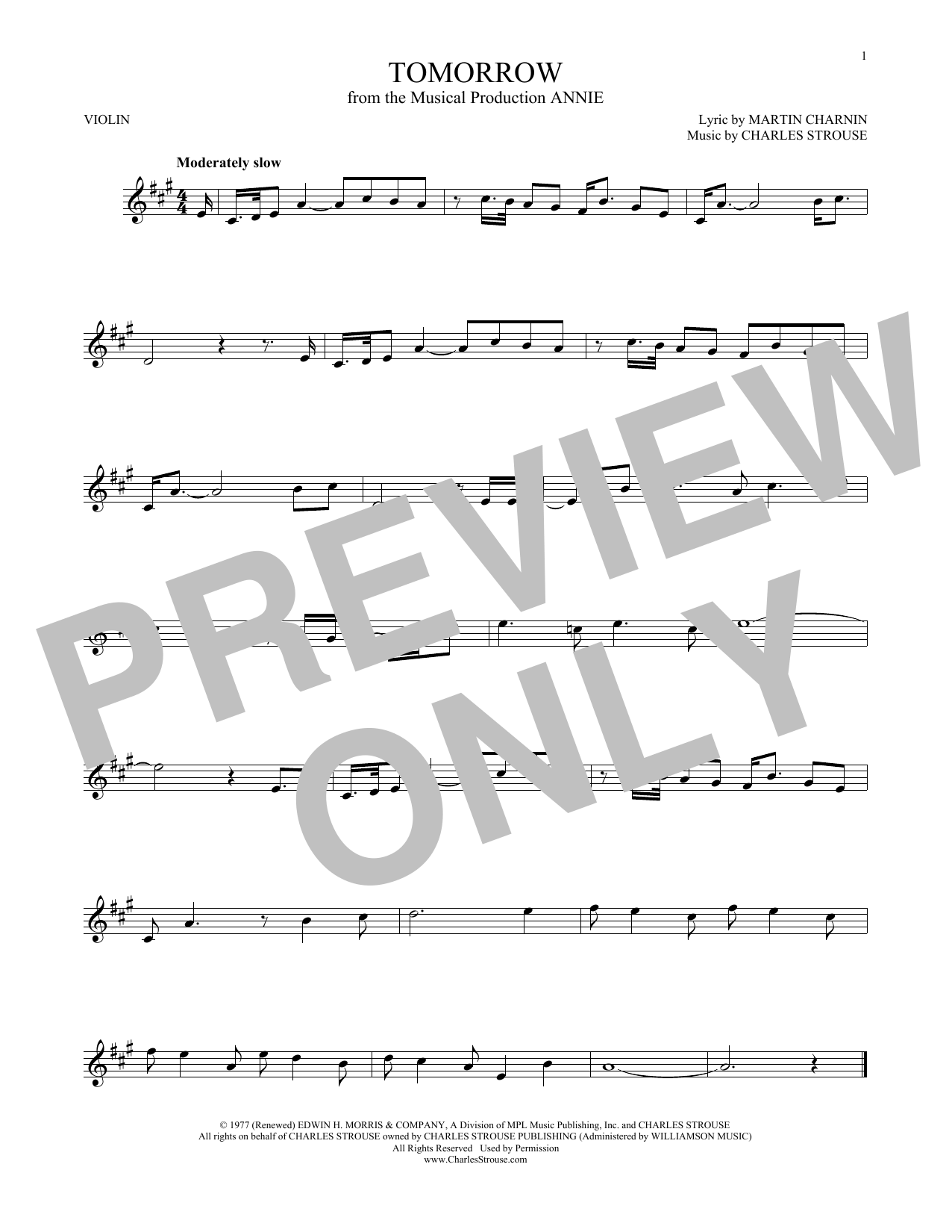 Tomorrow (Violin Solo) von Charles Strouse
