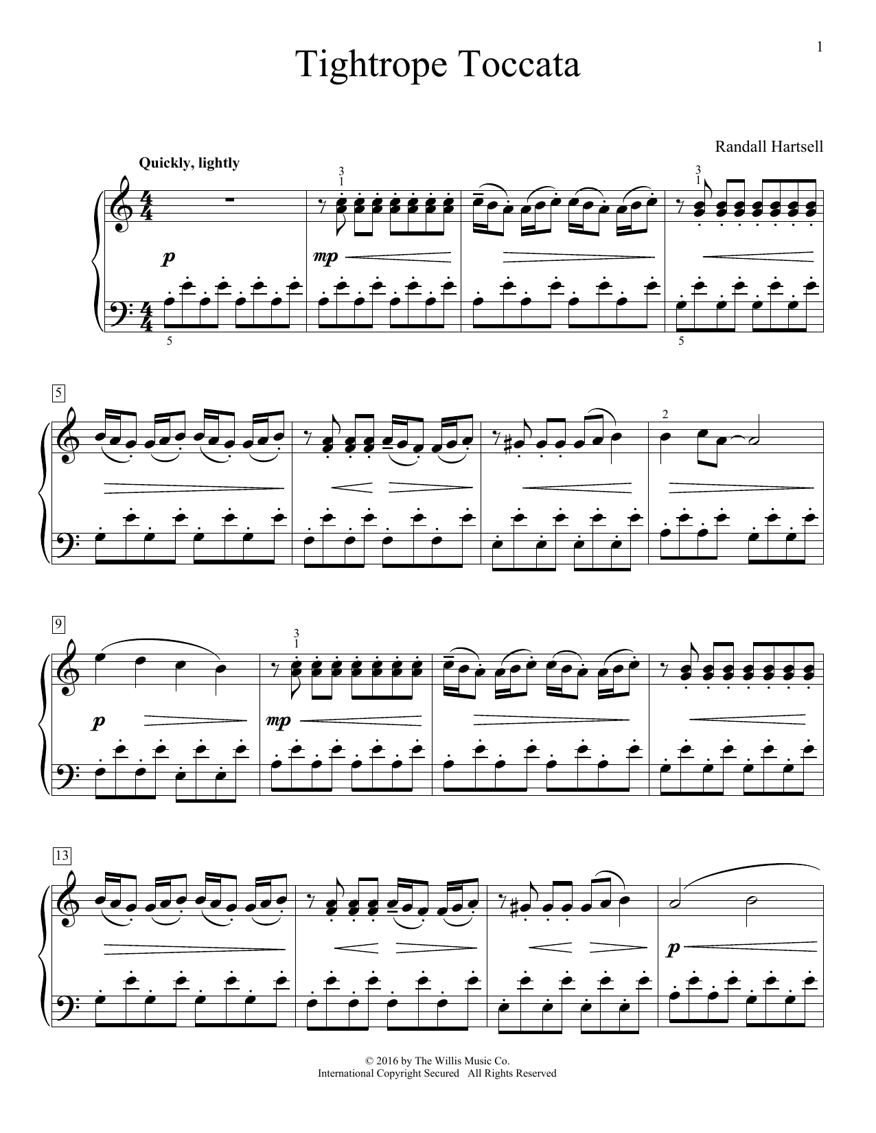 Tightrope Toccata (Educational Piano) von Randall Hartsell