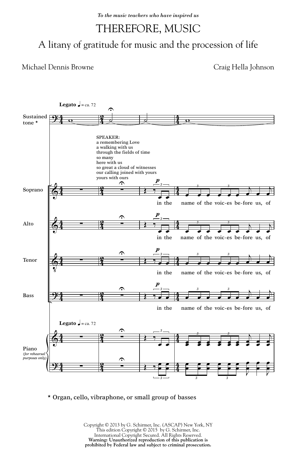 Therefore, Music (SATB Choir) von Craig Hella Johnson