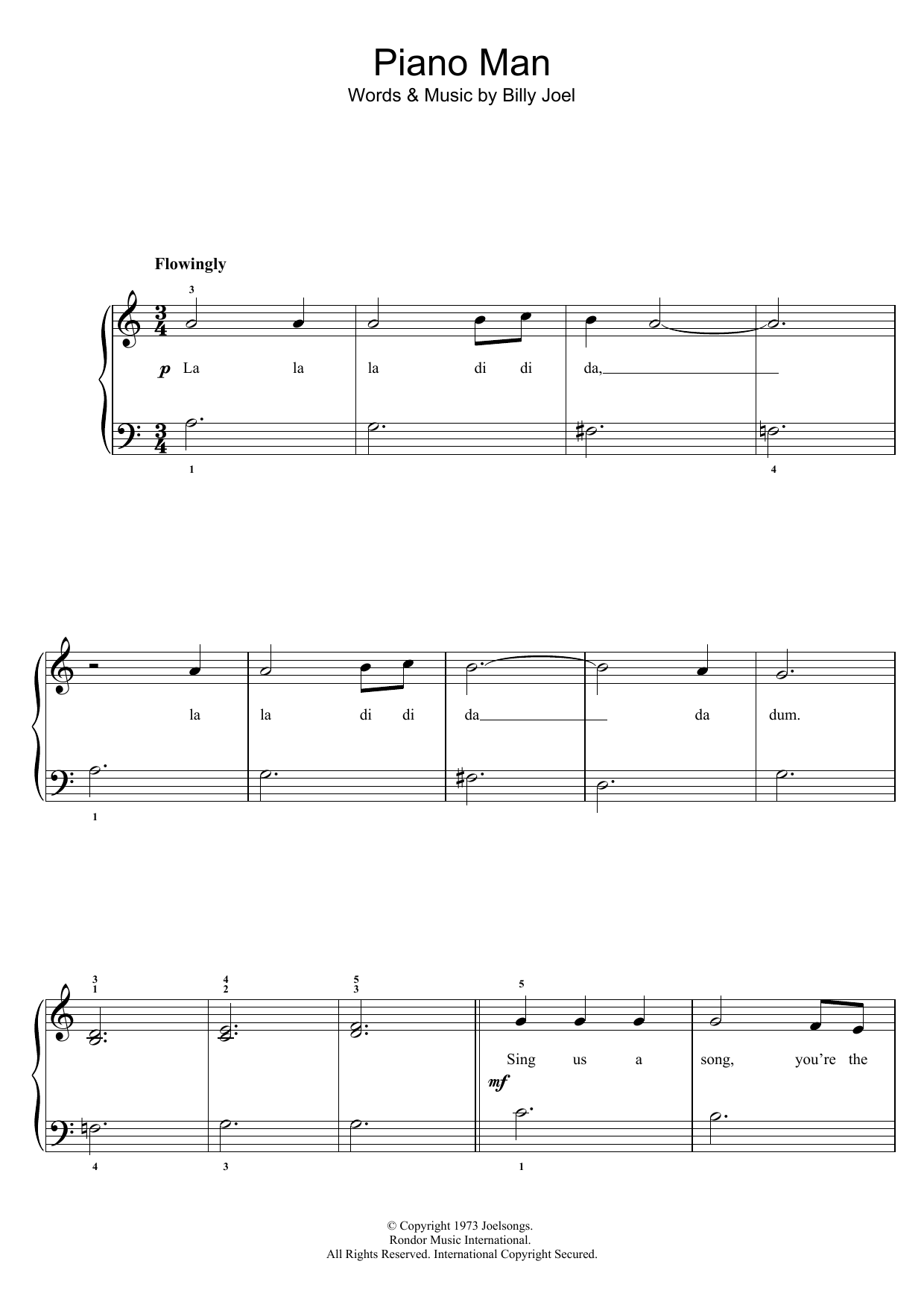 Piano Man (Easy Piano) von Billy Joel