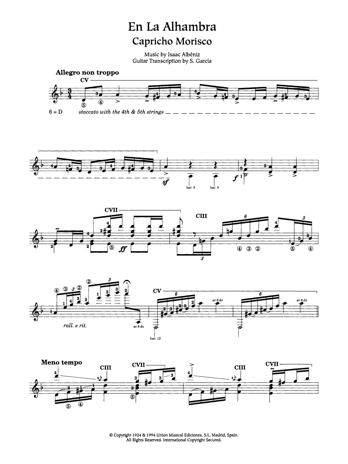En La Alhambra (Capricho Morisco) (Easy Guitar) von Isaac Albniz