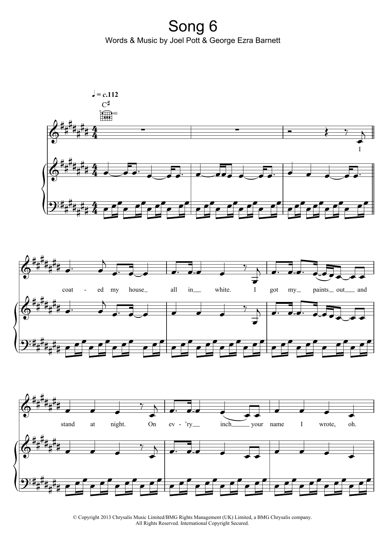 Song 6 (Piano, Vocal & Guitar Chords) von George Ezra