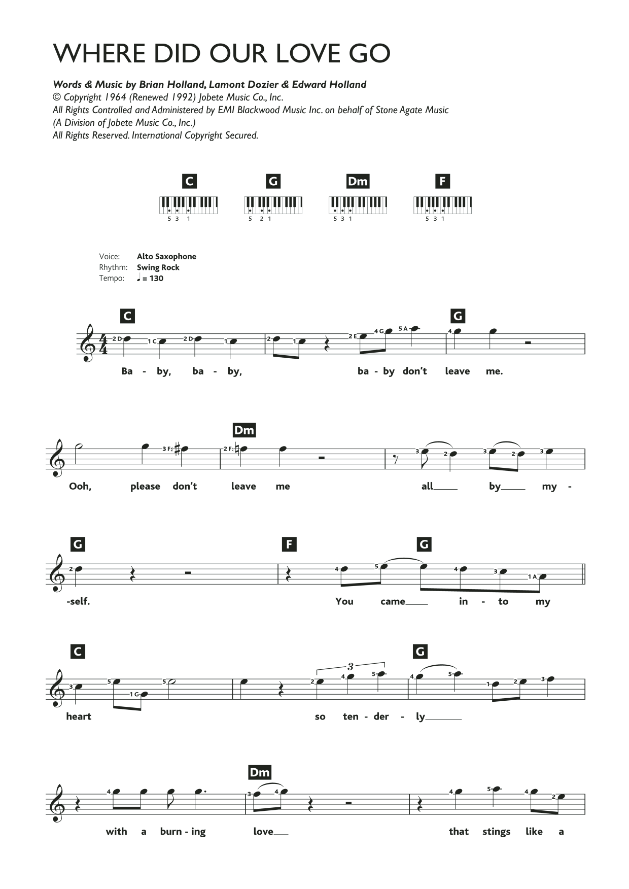 Where Did Our Love Go (Piano Chords/Lyrics) von The Supremes