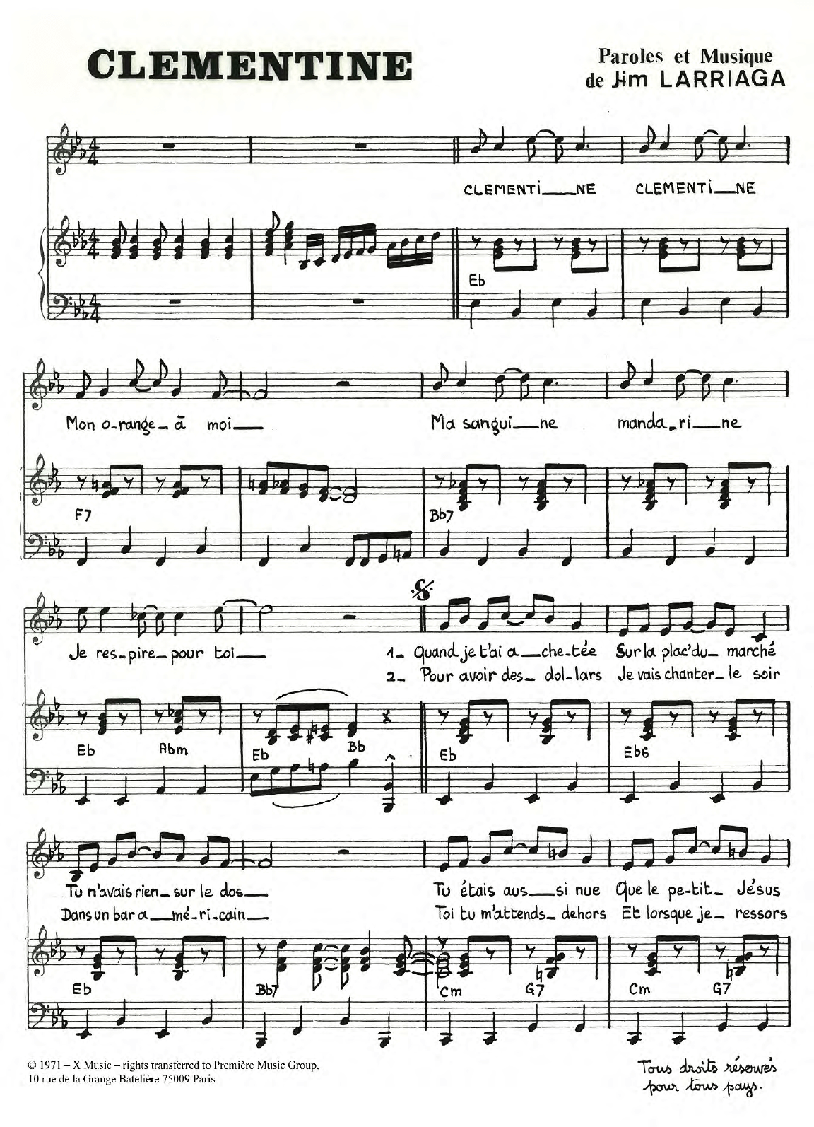 Clementine (Piano & Vocal) von Jim Larriaga