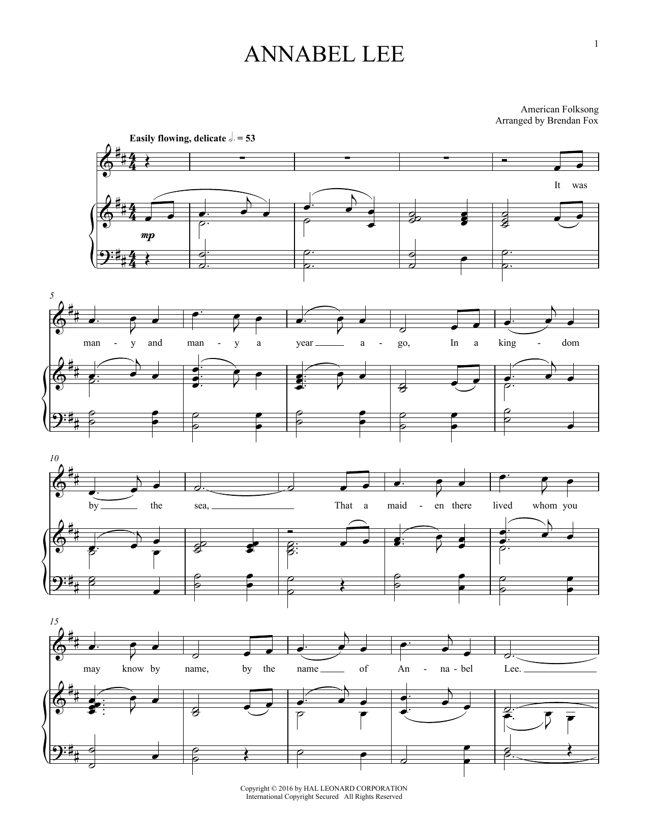 Annabel Lee (Piano & Vocal) von Folk Song