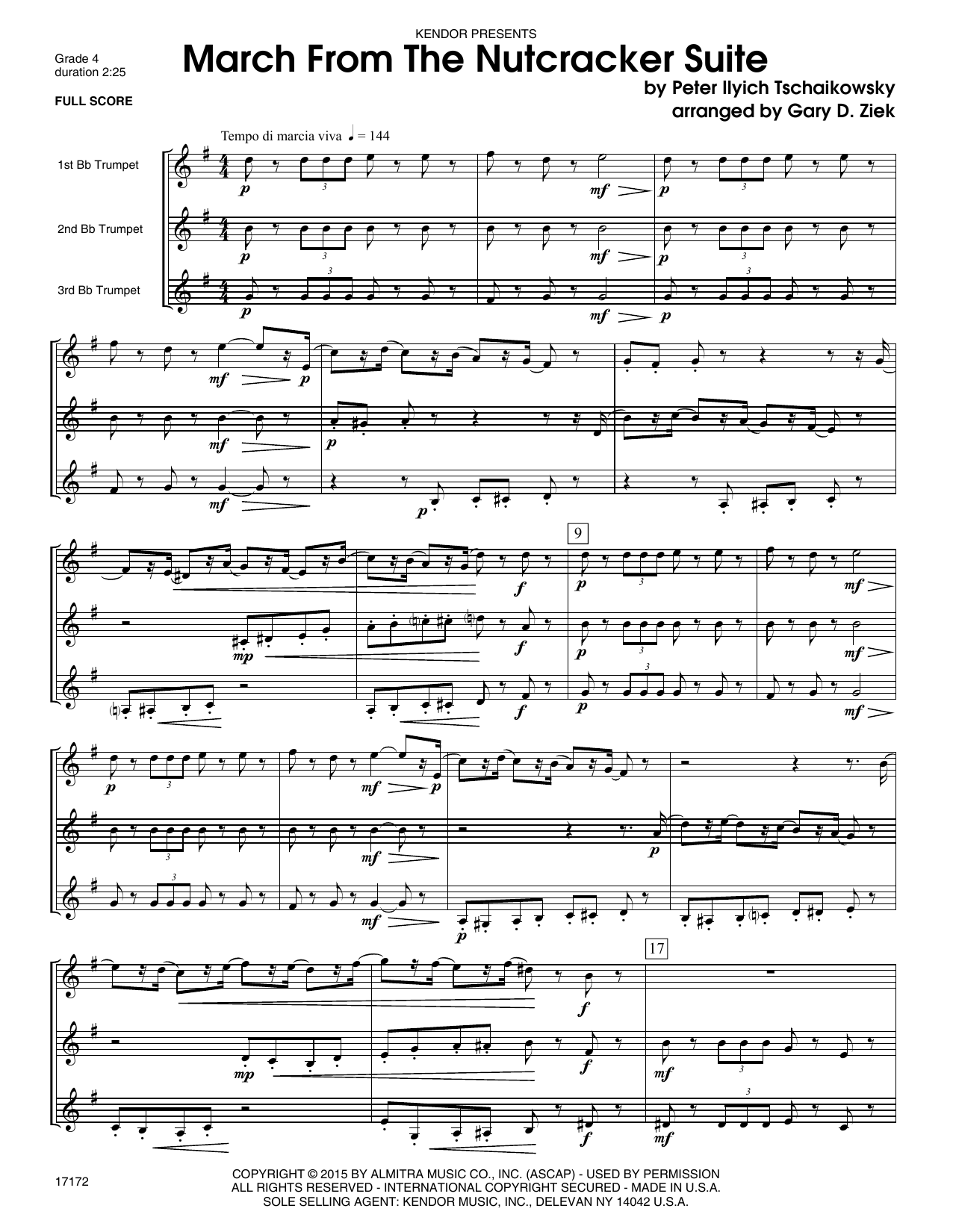 March from the Nutcracker - Full Score (Brass Ensemble) von Gary Ziek