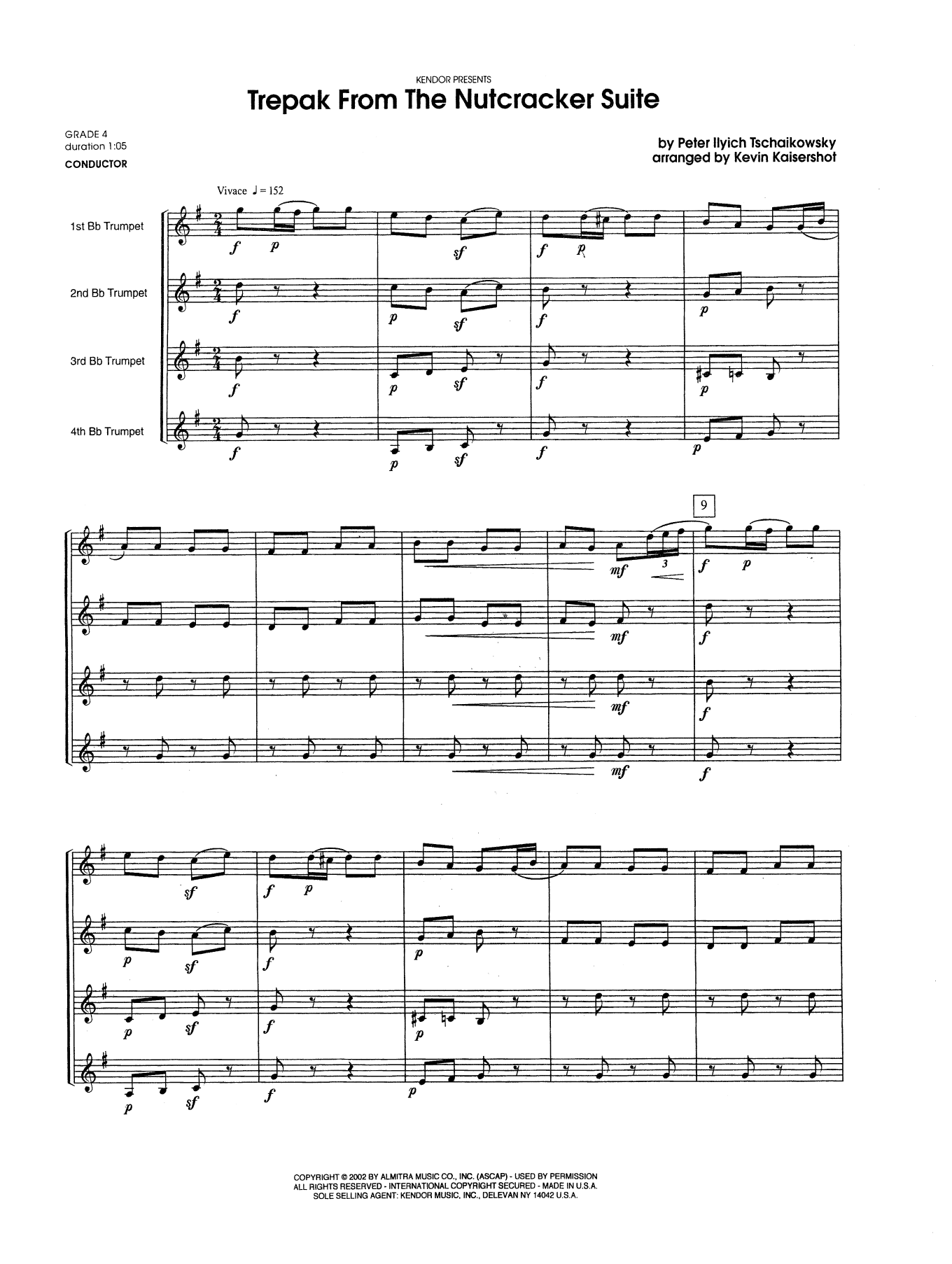 Trepak From The Nutcracker Suite - Full Score (Brass Ensemble) von Kevin Kaisershot