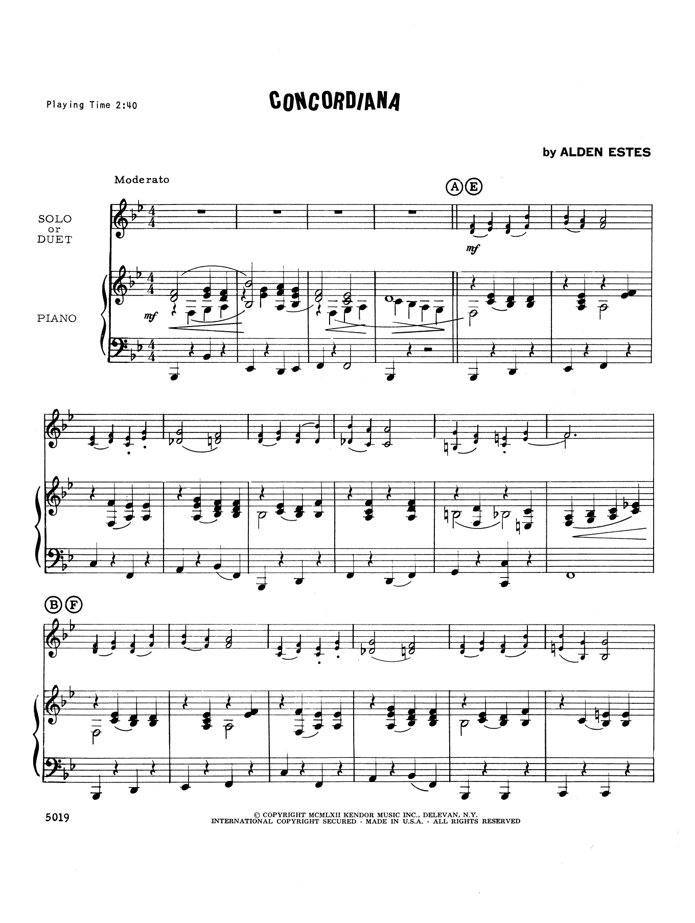 Concordiana - Piano Accompaniment (Brass Ensemble) von David Estes