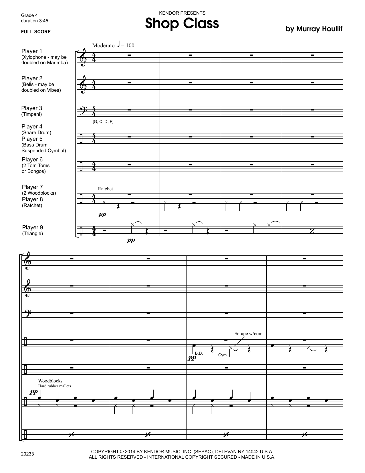 Shop Class - Full Score (Percussion Ensemble) von Murray Houllif