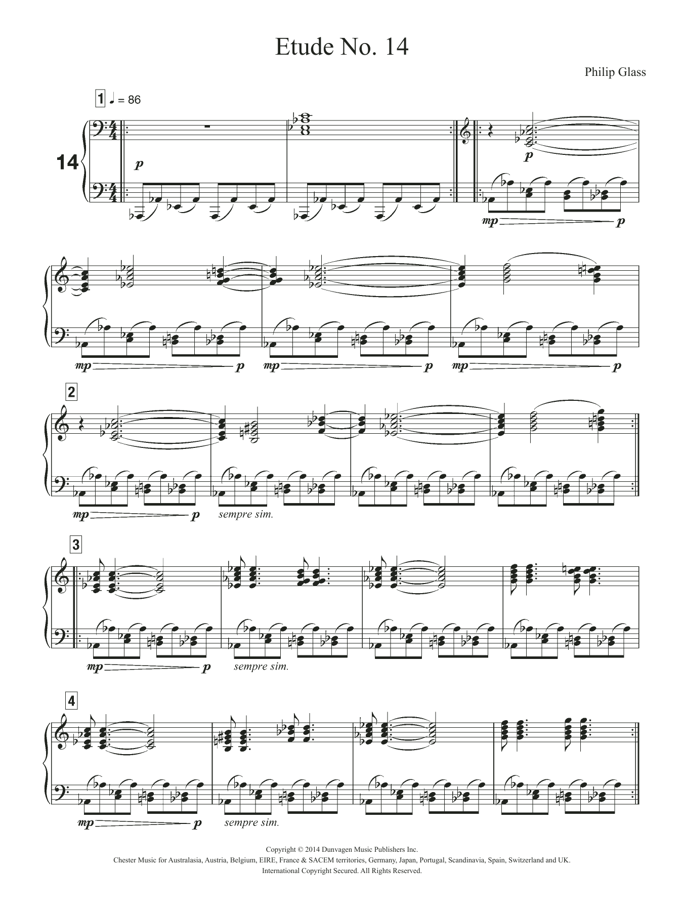 Etude No. 14 (Piano Solo) von Philip Glass