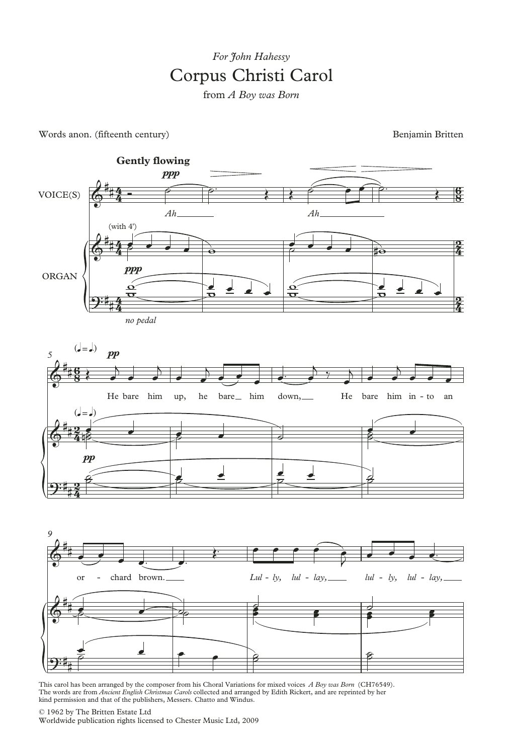 Corpus Christi Carol (from A Boy Was Born) (Choir) von Benjamin Britten