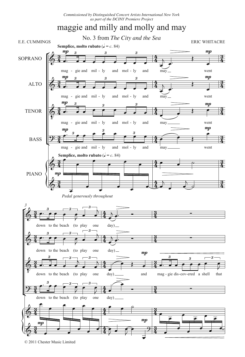 Maggie And Milly And Molly And May (From 'The City And The Sea') (SATB Choir) von Eric Whitacre