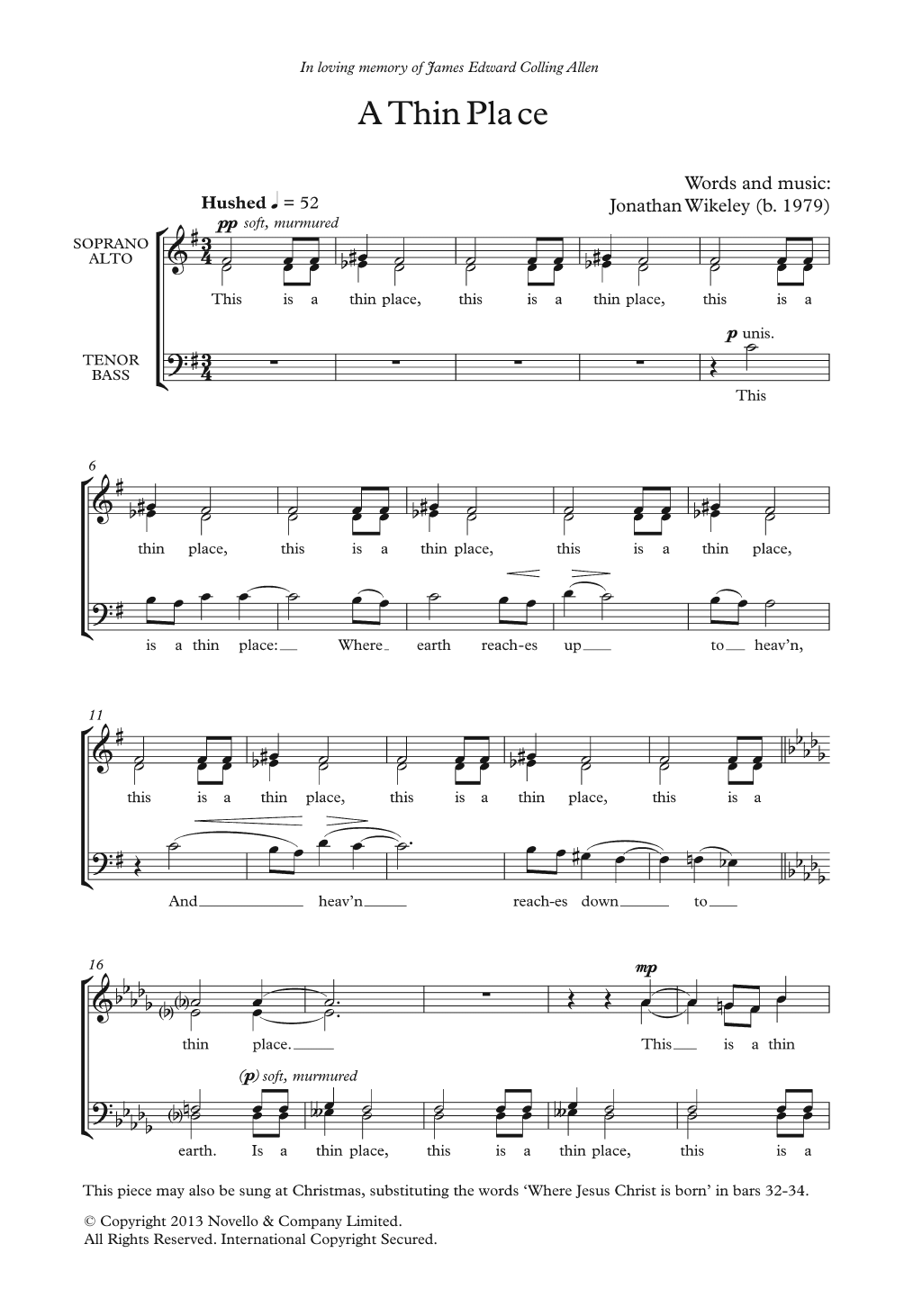 A Thin Place (Choir) von Jonathan Wikeley