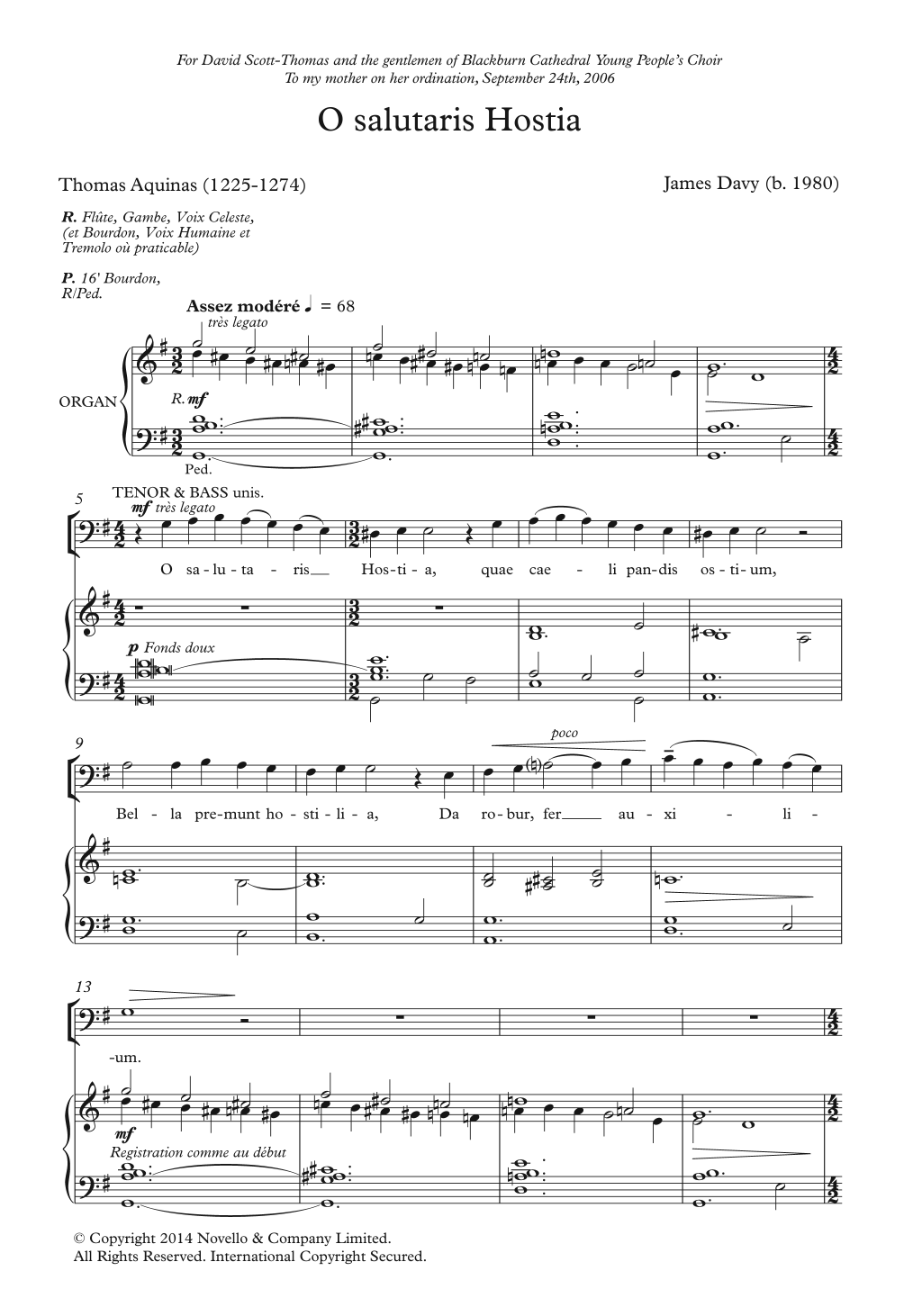 O Salutaris Hostia (Choir) von James Davy