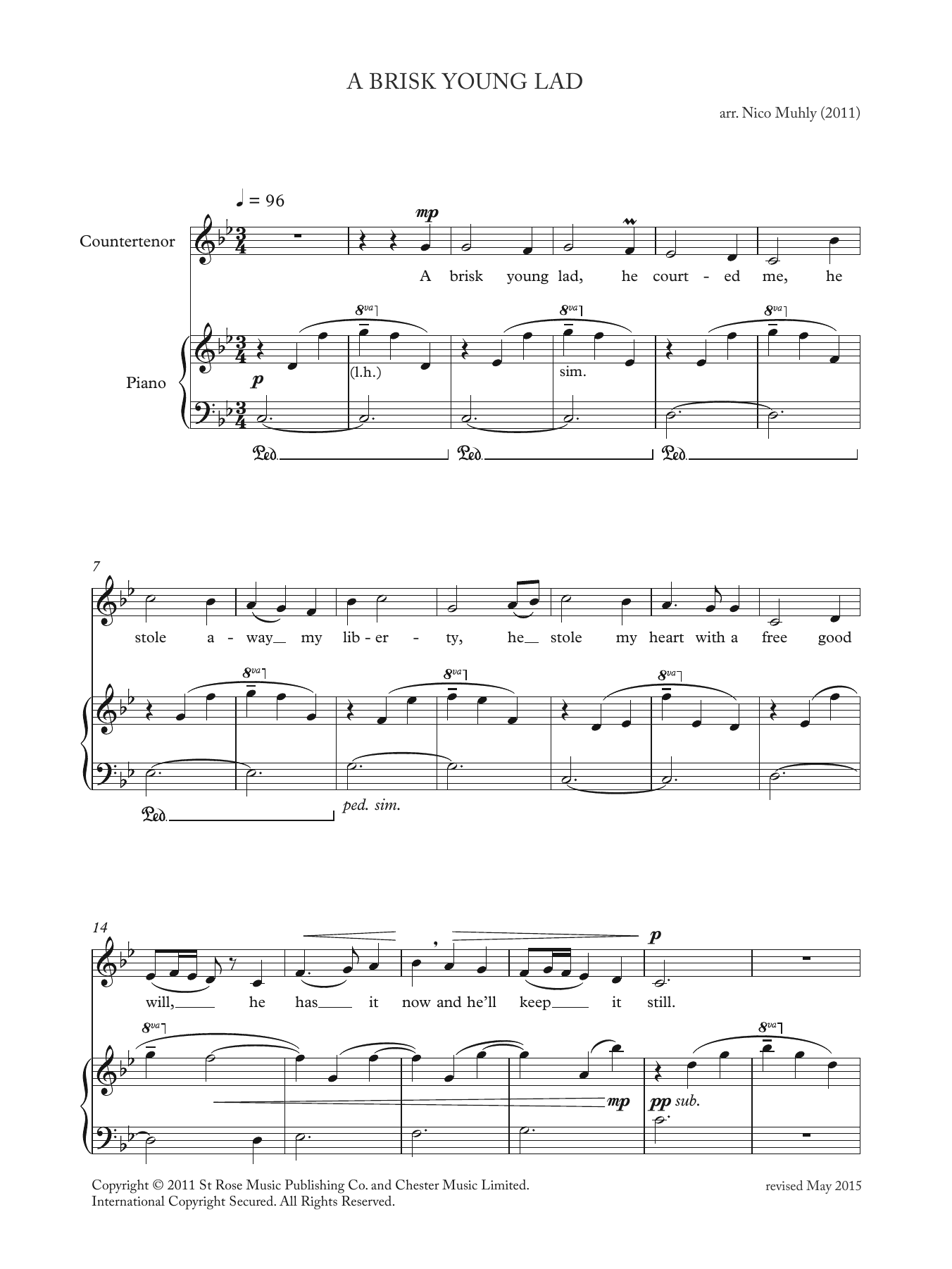 A Brisk Young Lad (from 'Four Traditional Songs') (Piano & Vocal) von Nico Muhly