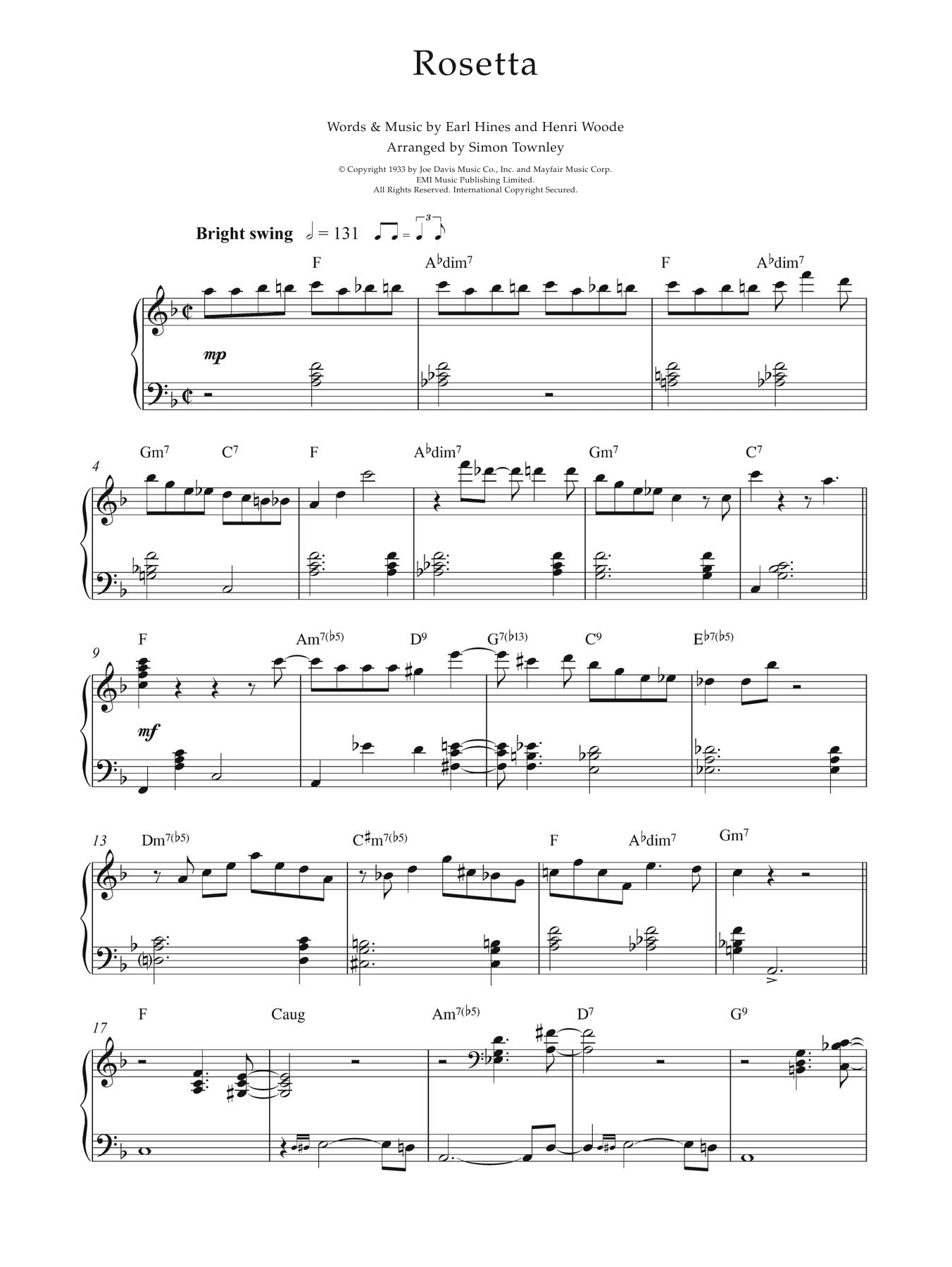 Rosetta (Piano Solo) von Earl Hines