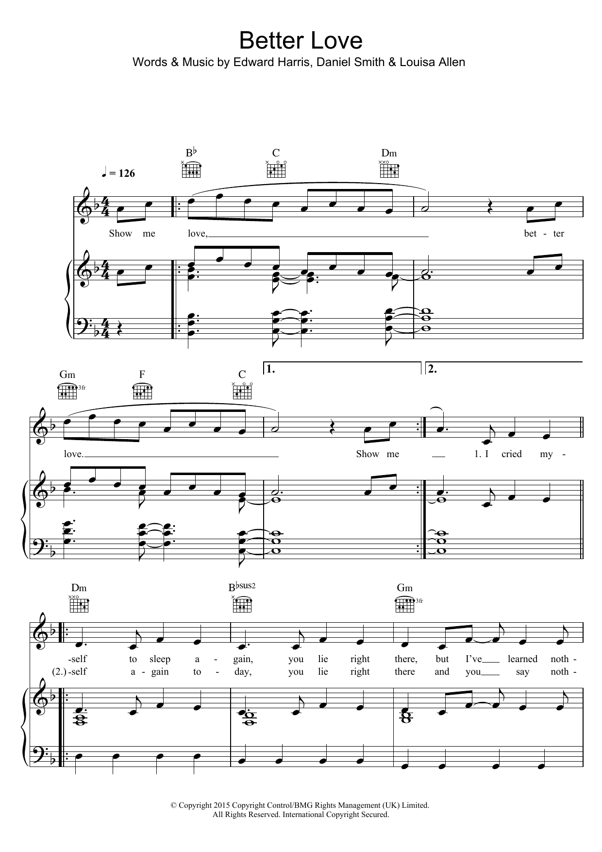 Better Love (Piano, Vocal & Guitar Chords) von Foxes