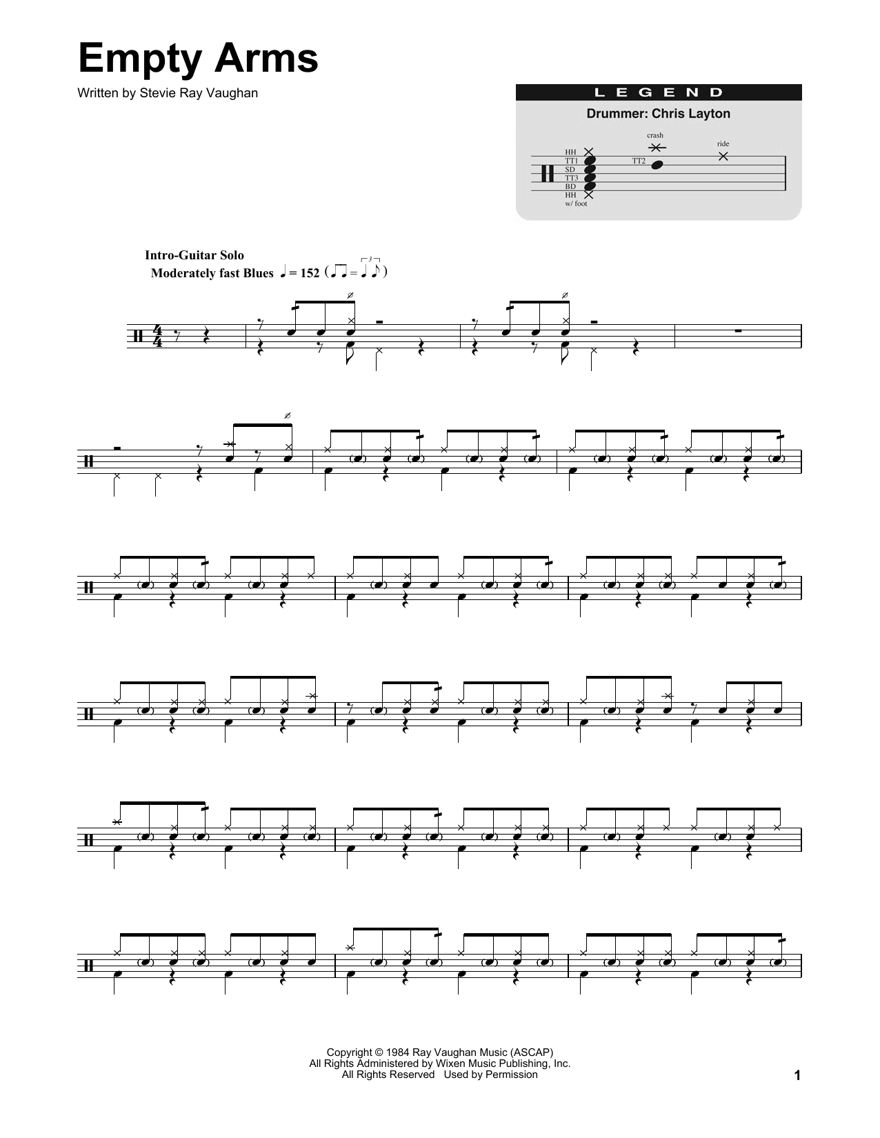 Empty Arms (Drums Transcription) von Stevie Ray Vaughan