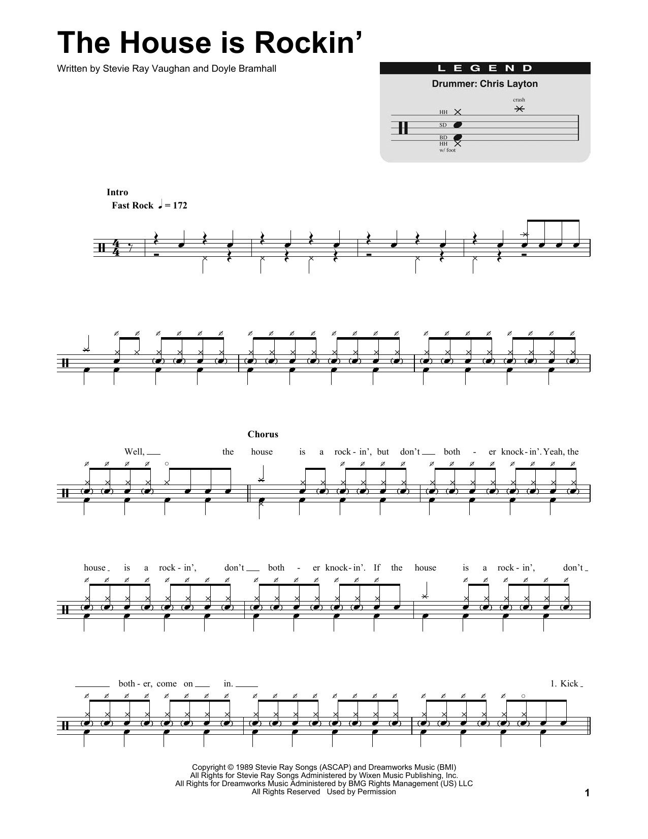 The House Is Rockin' (Drums Transcription) von Stevie Ray Vaughan