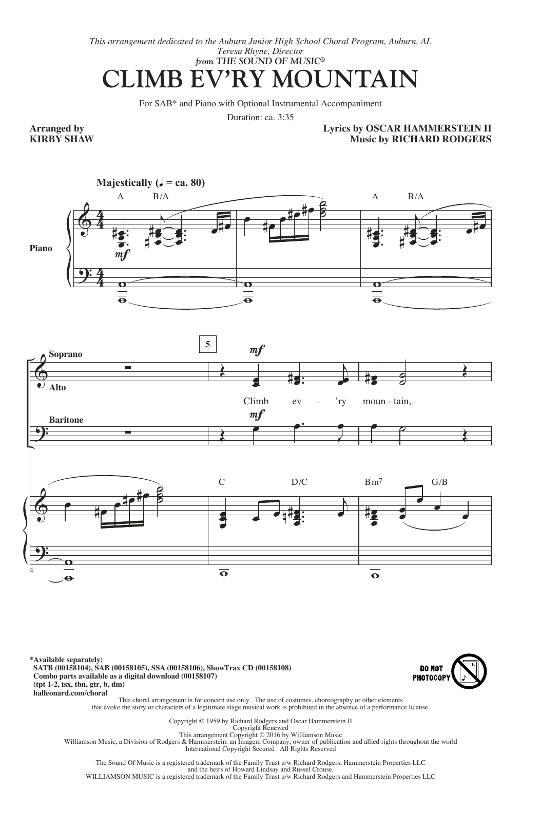 Climb Ev'ry Mountain (SAB Choir) von Kirby Shaw