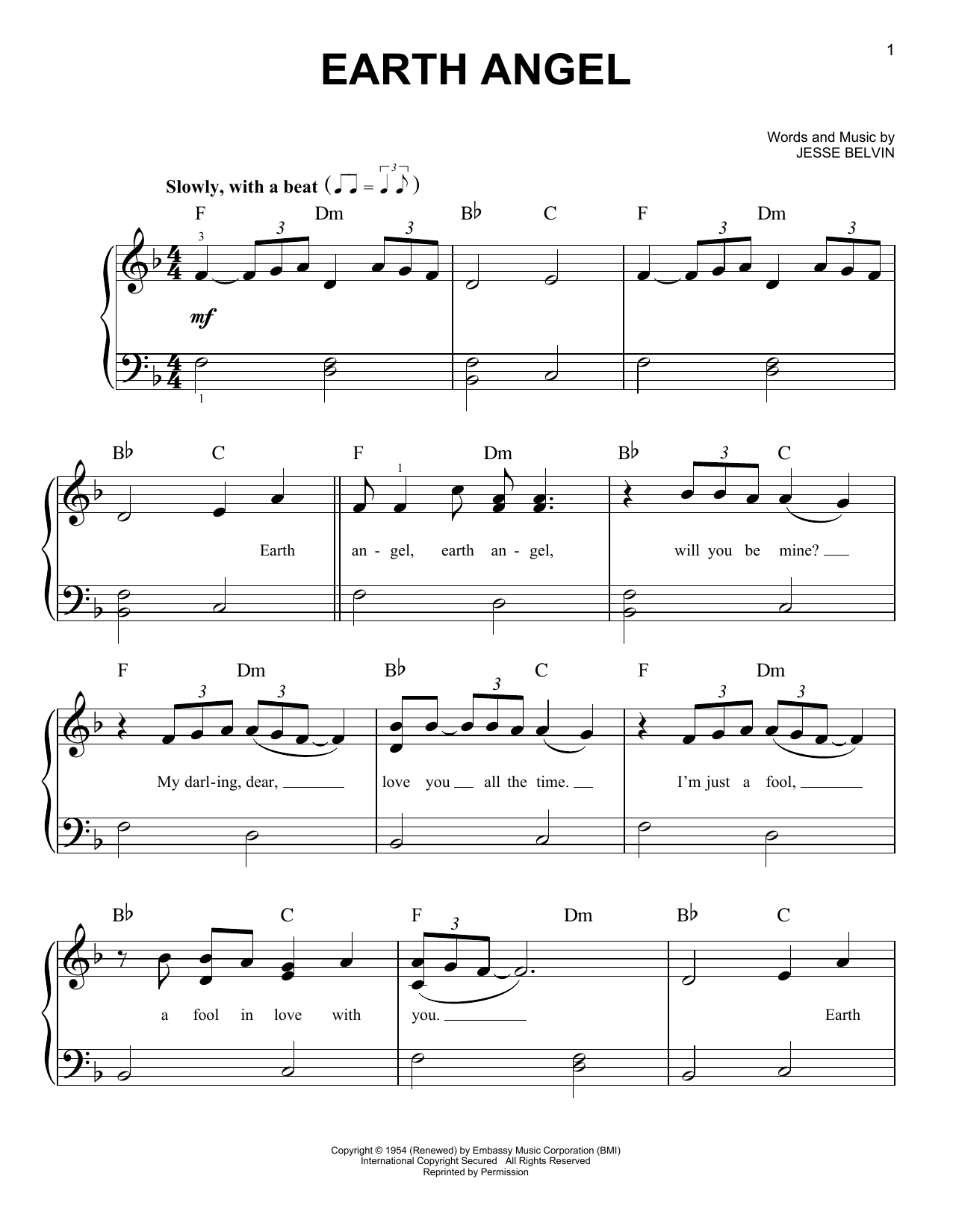 Earth Angel (Very Easy Piano) von The Penguins
