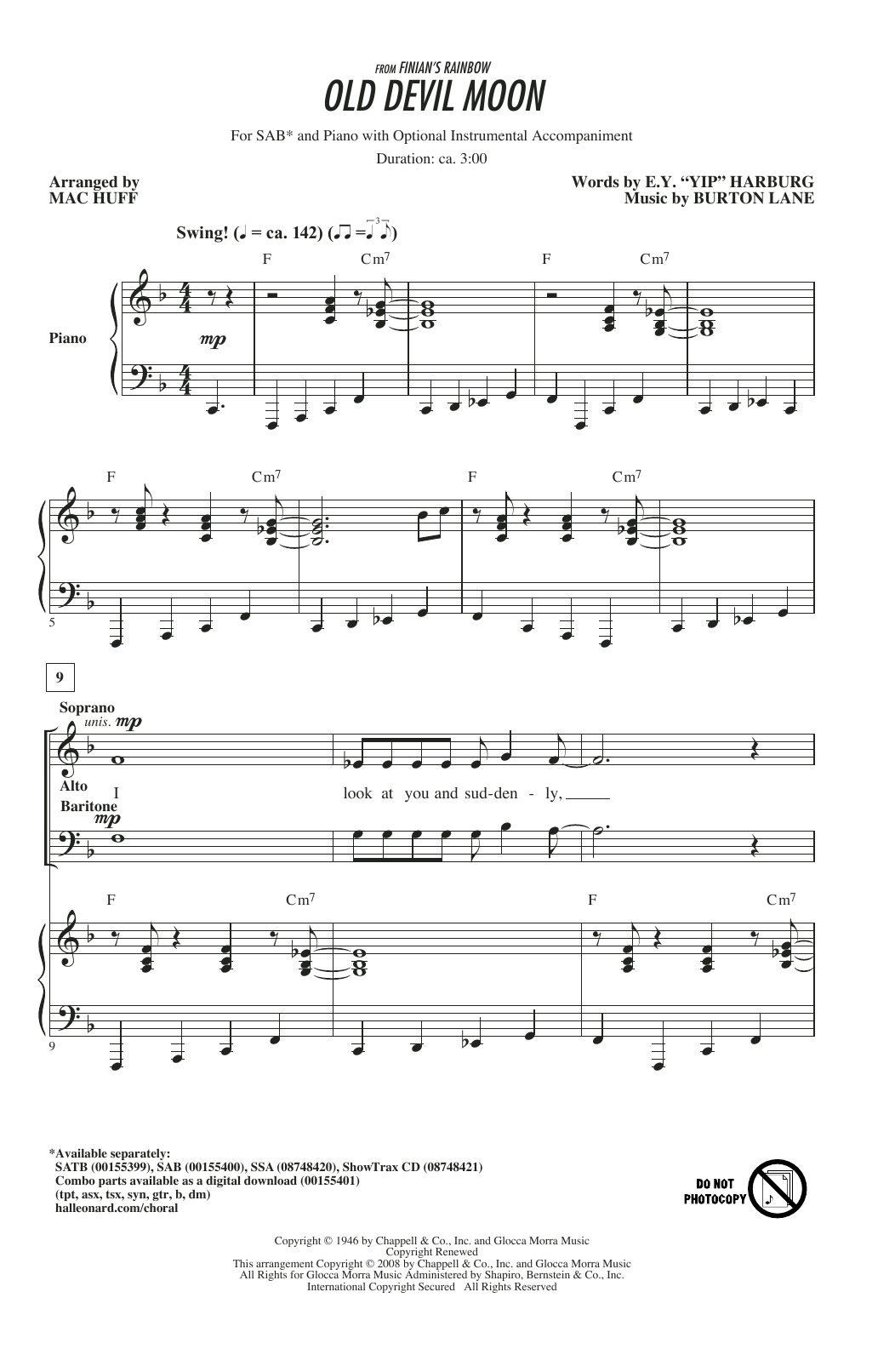 Old Devil Moon (SAB Choir) von Mac Huff