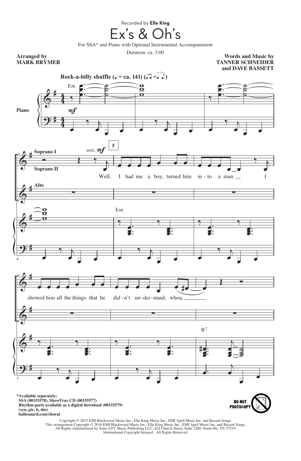 Ex's & Oh's (SSA Choir) von Mark Brymer