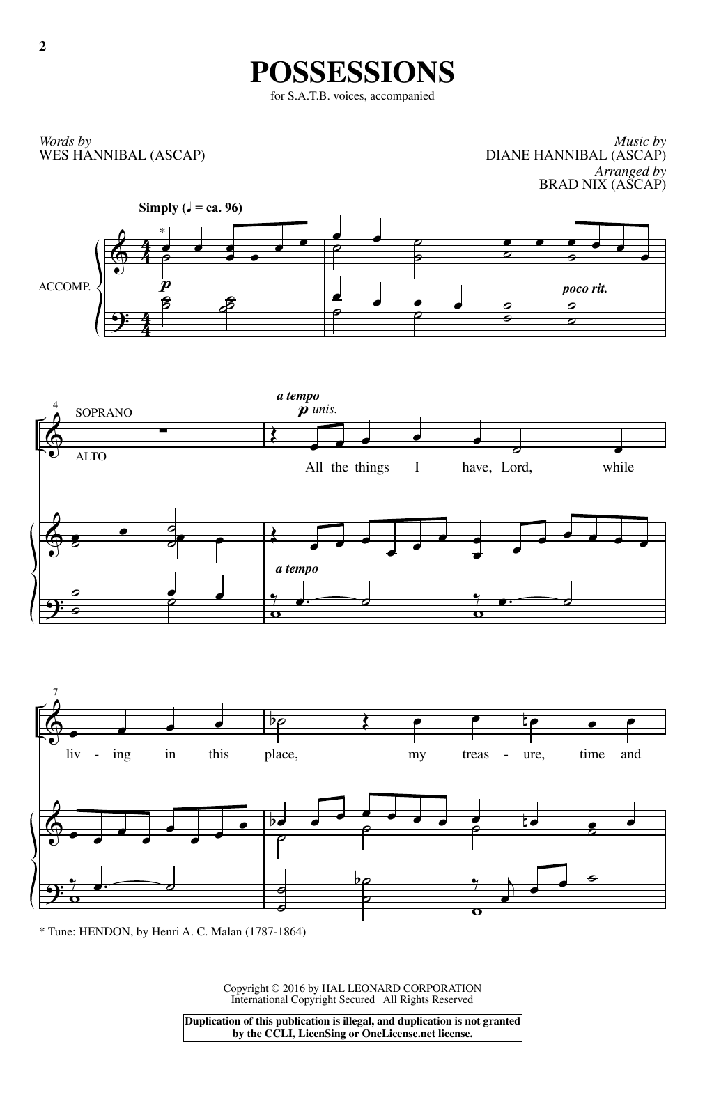 Possessions (SATB Choir) von Brad Nix