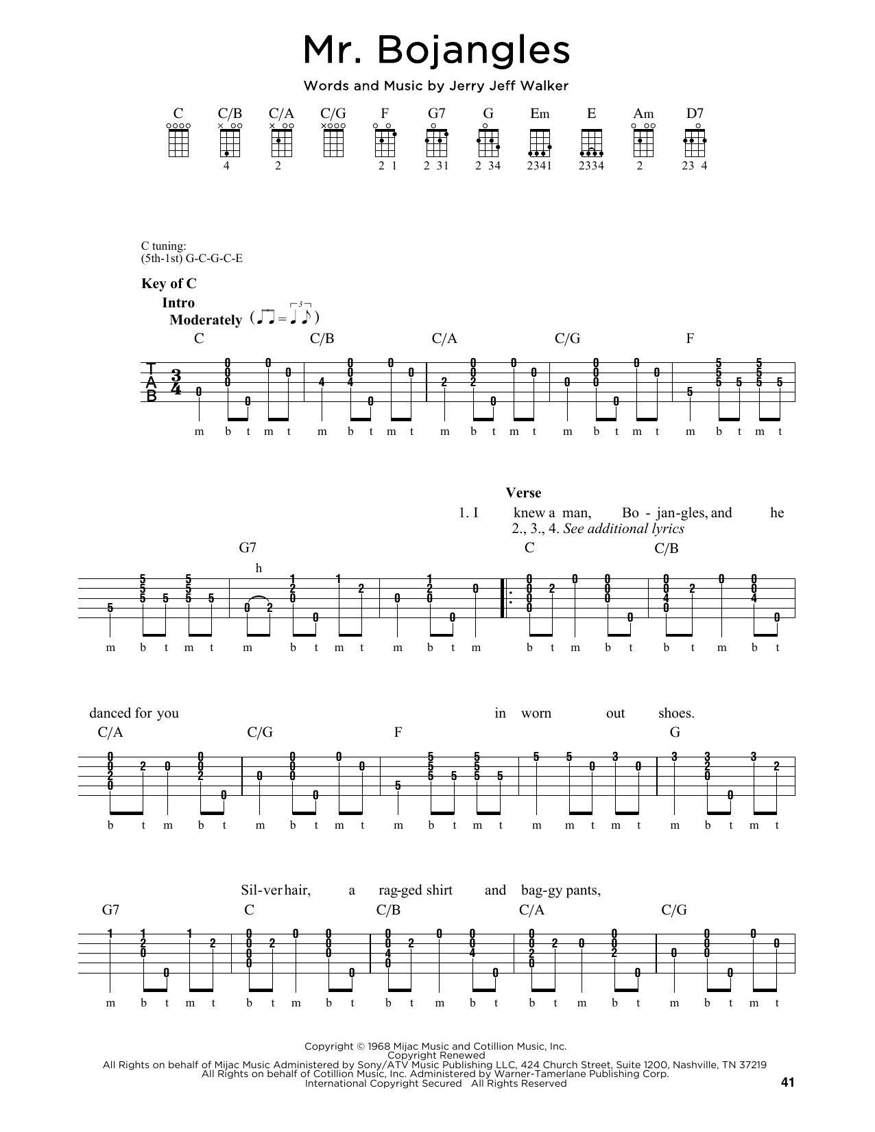 Mr. Bojangles (Banjo Tab) von Sammy Davis Jr.