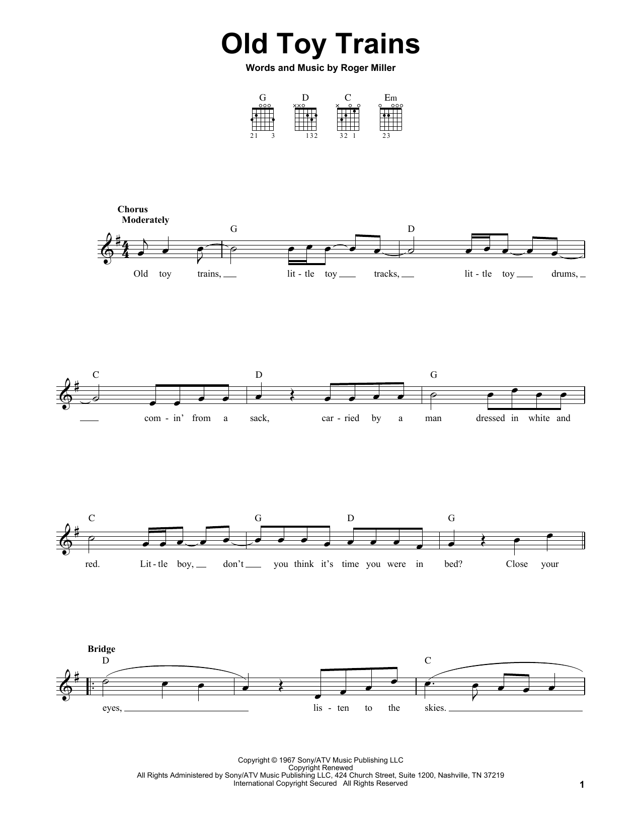 Old Toy Trains (Easy Guitar) von Roger Miller