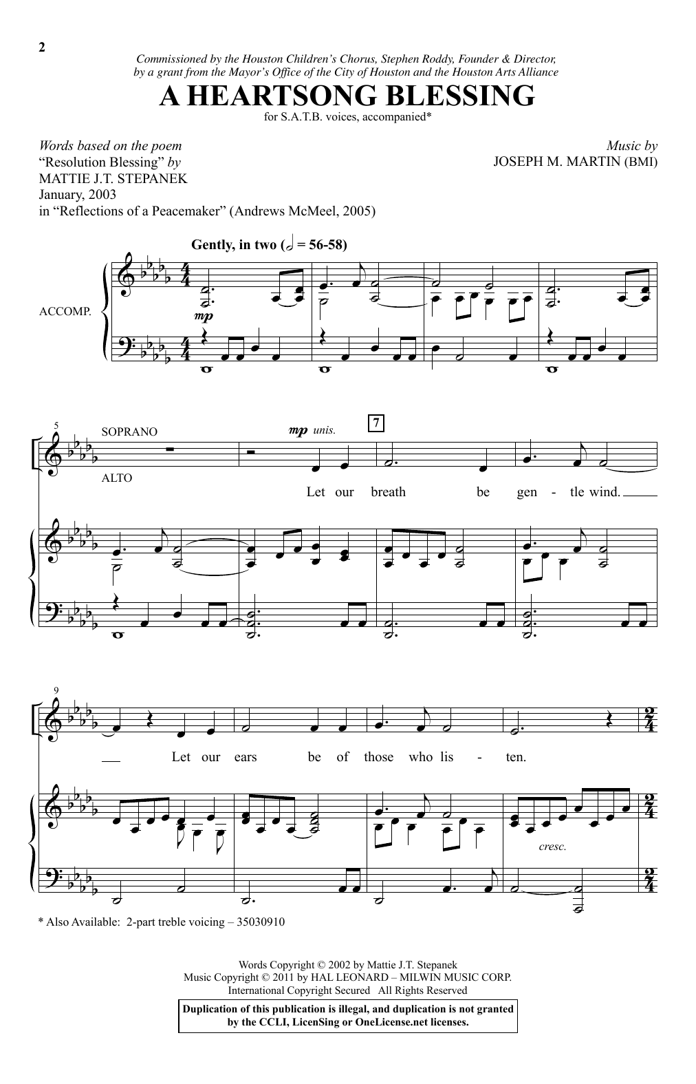 A Heartsong Blessing (SATB Choir) von Joseph  M. Martin