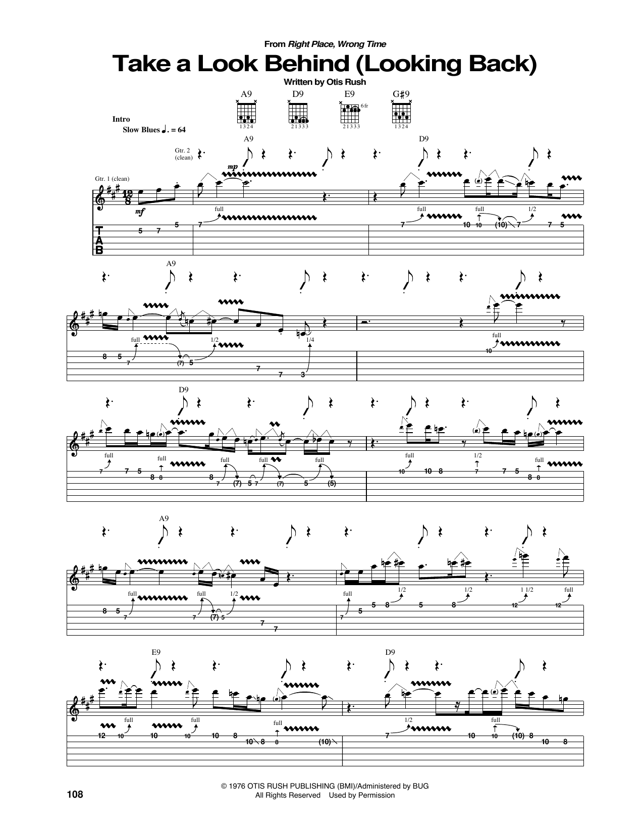 Take A Look Behind (Looking Back) (Guitar Tab) von Otis Rush