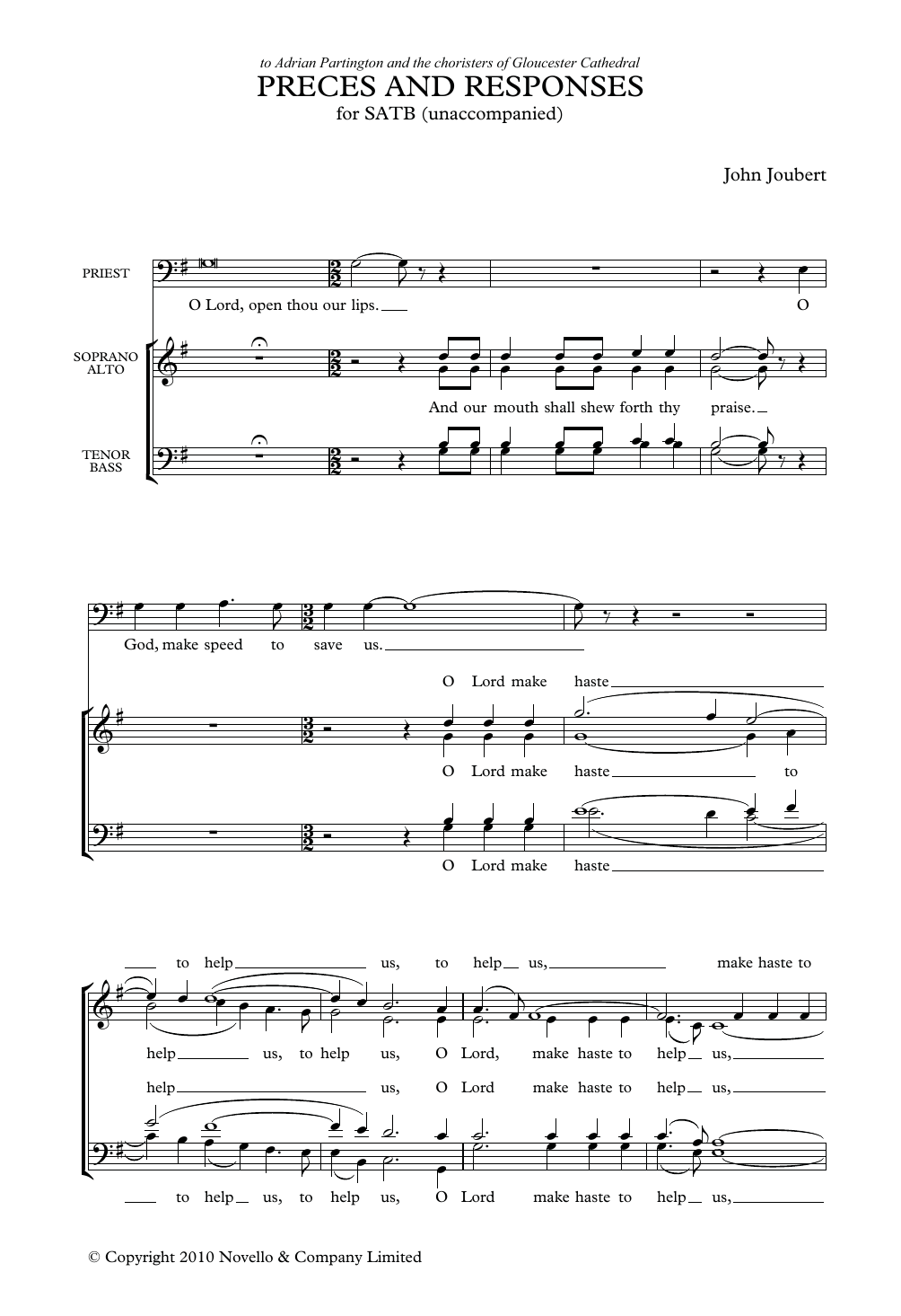 Preces and Responses (Choir) von John Joubert