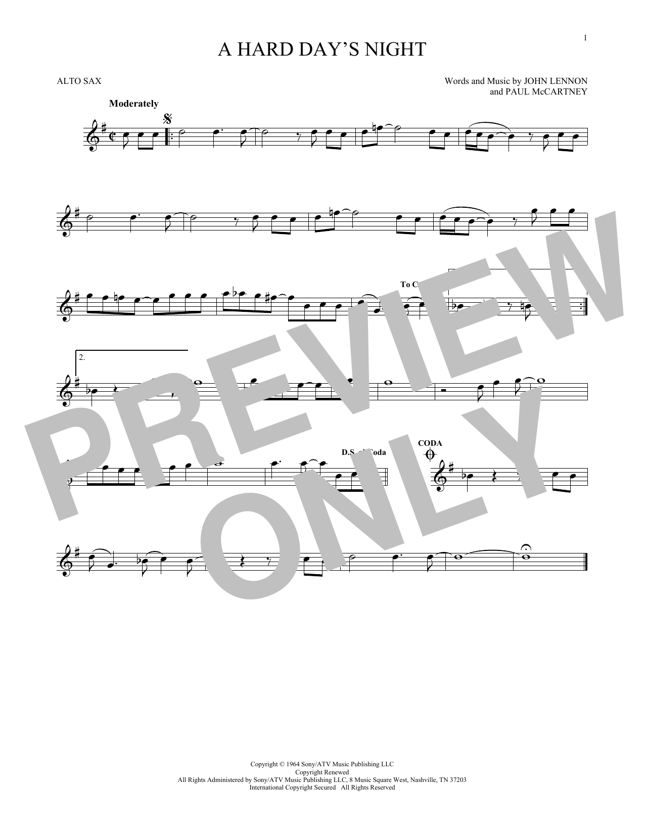 A Hard Day's Night (Alto Sax Solo) von The Beatles