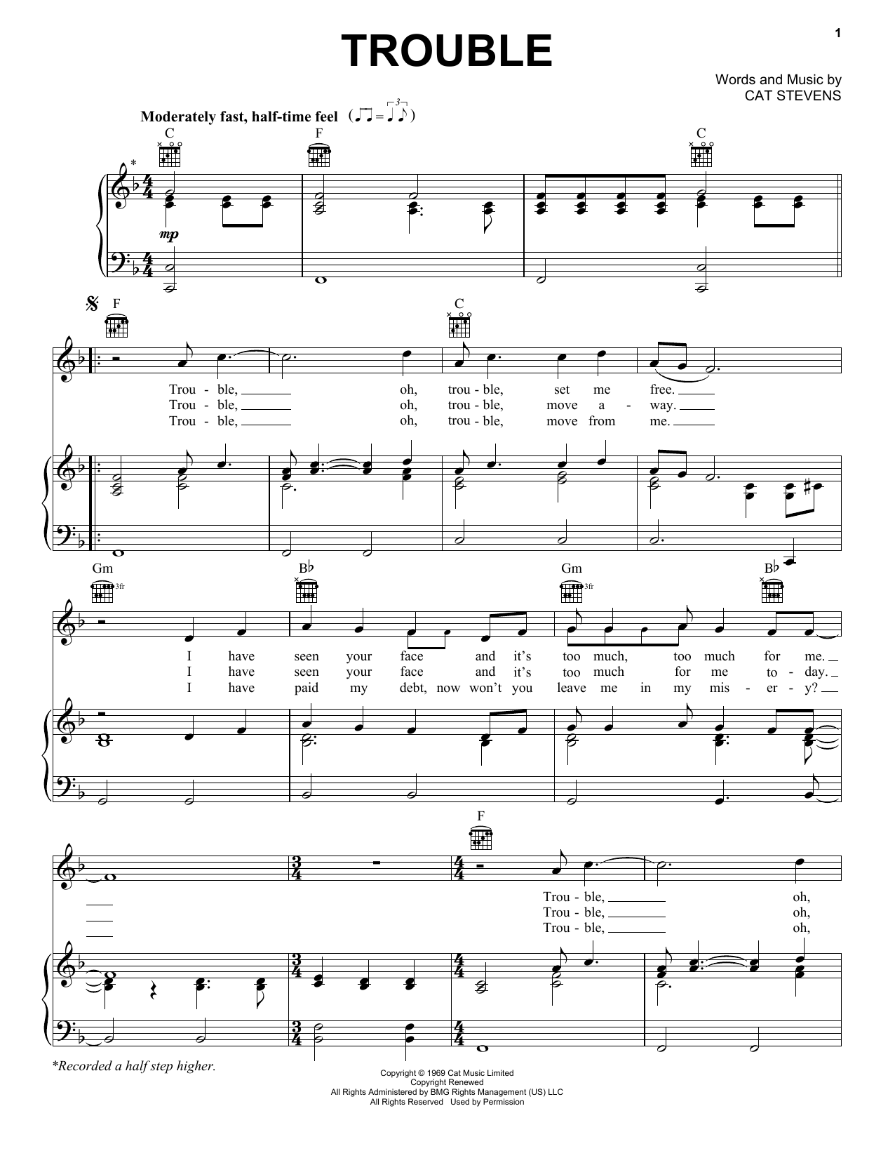 Trouble by C. Stevens - sheet music on MusicaNeo