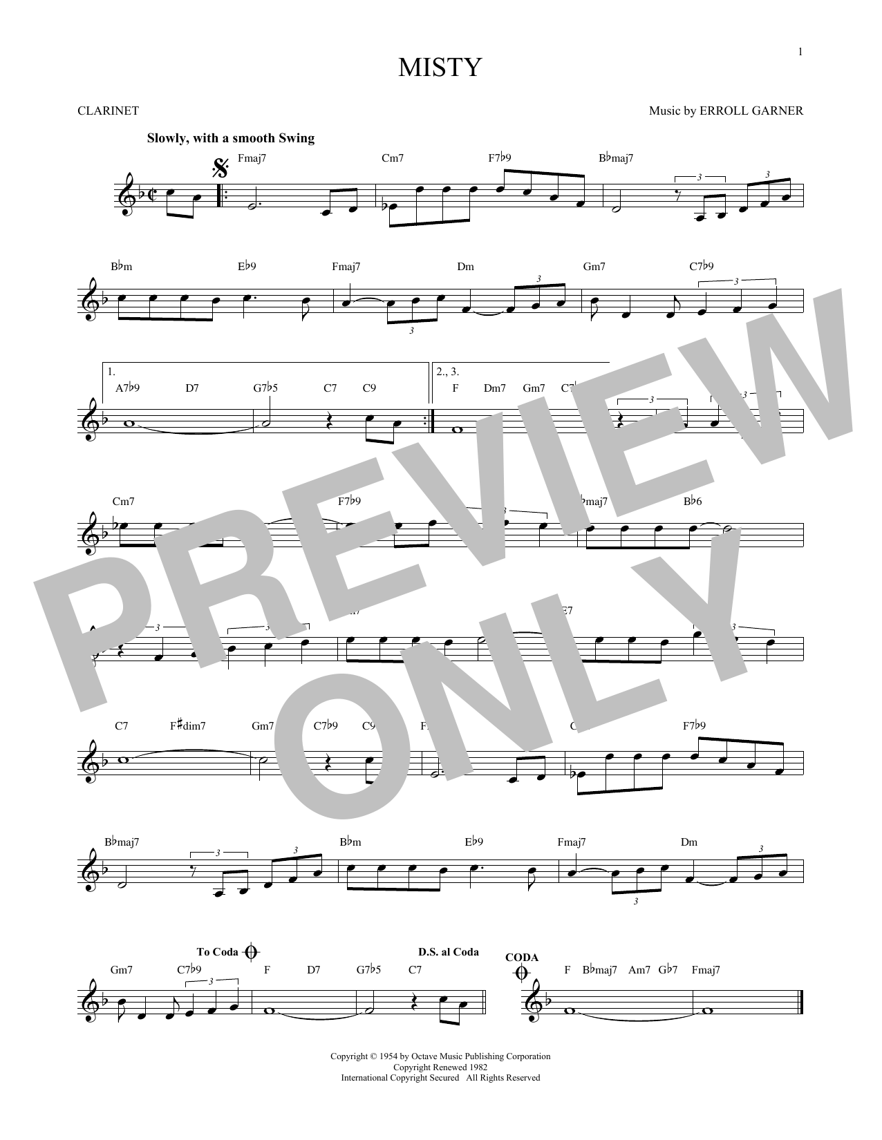 Misty (Clarinet Solo) von Erroll Garner