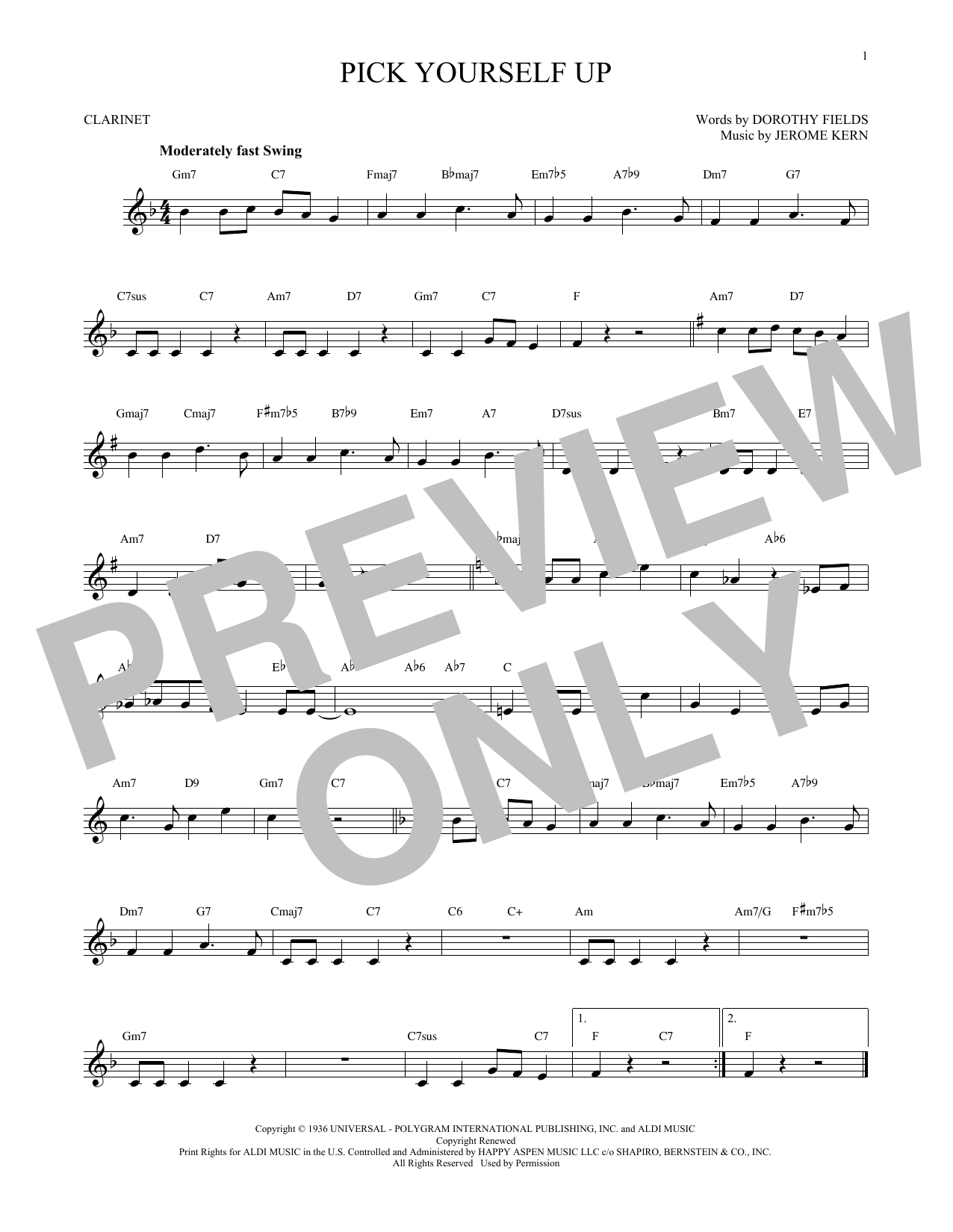 Pick Yourself Up (Clarinet Solo) von Jerome Kern