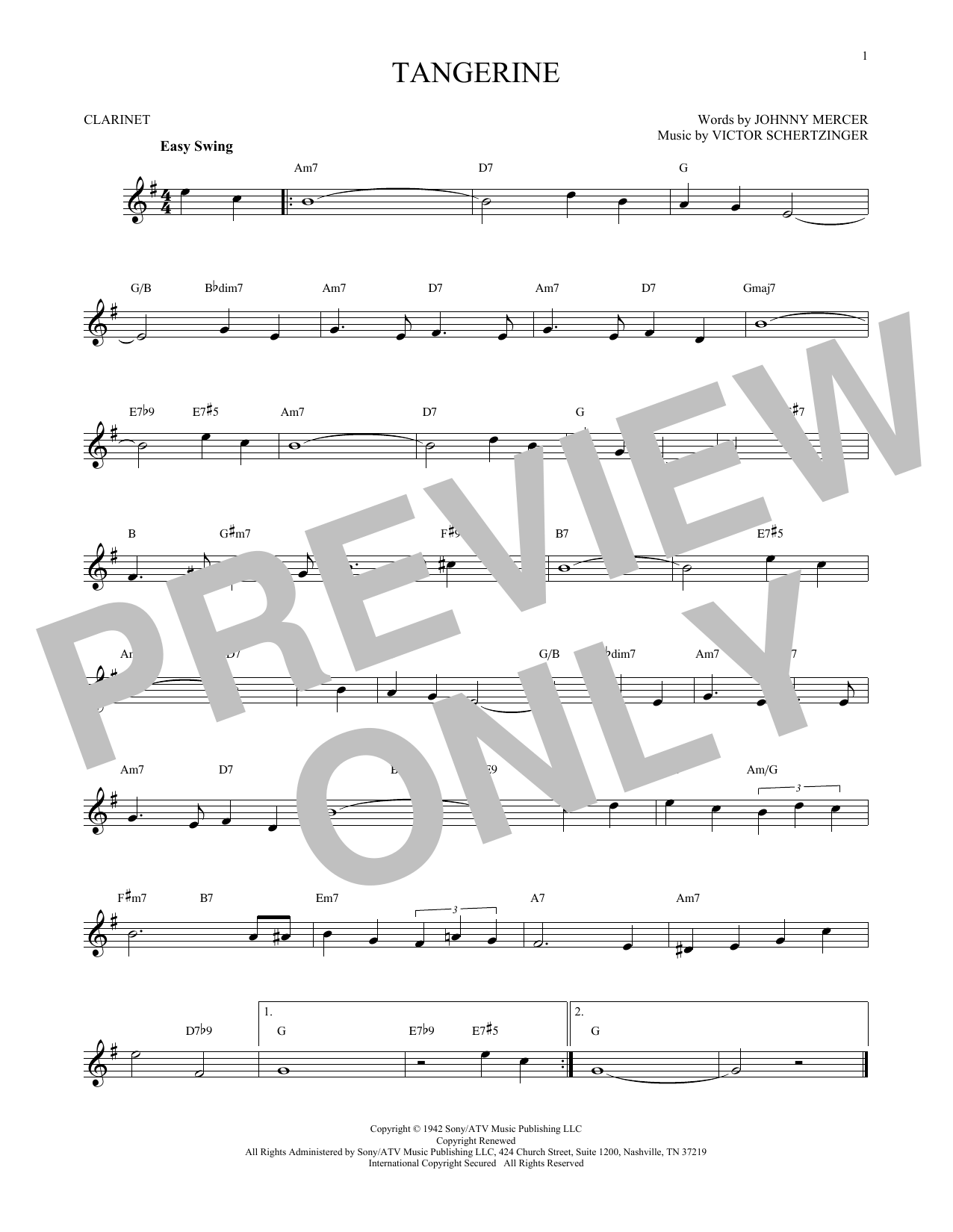 Tangerine (Clarinet Solo) von Jimmy Dorsey & His Orchestra