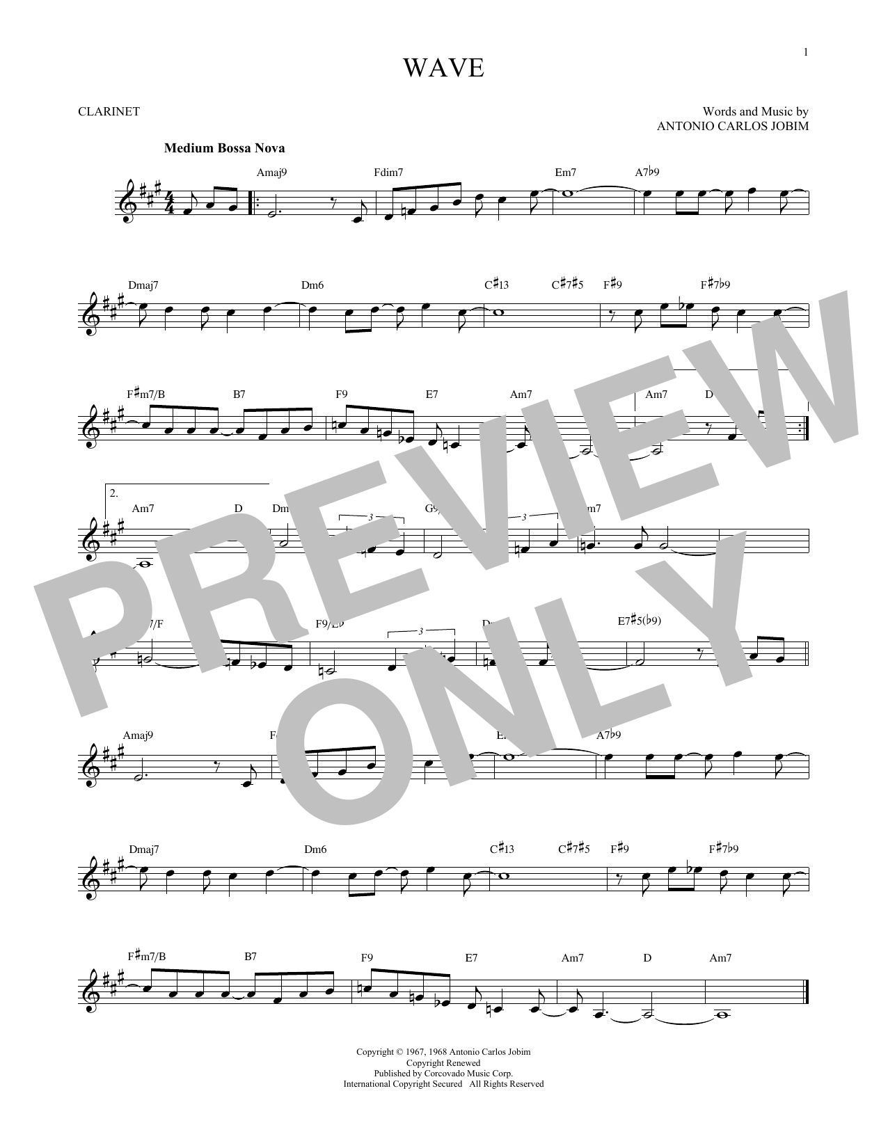 Wave (Clarinet Solo) von Antonio Carlos Jobim